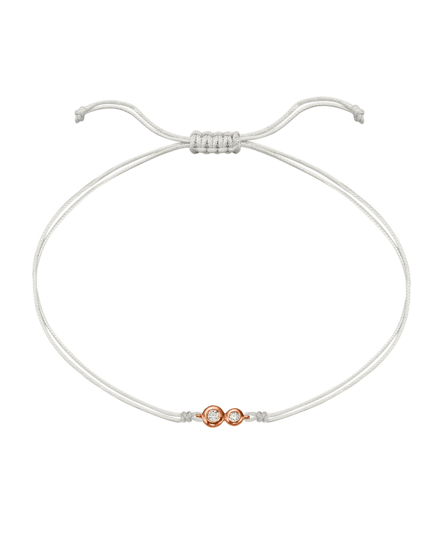 The Two of us Diamond String of love - 14K Rose Gold Bracelet 14K Solid Gold Pearl