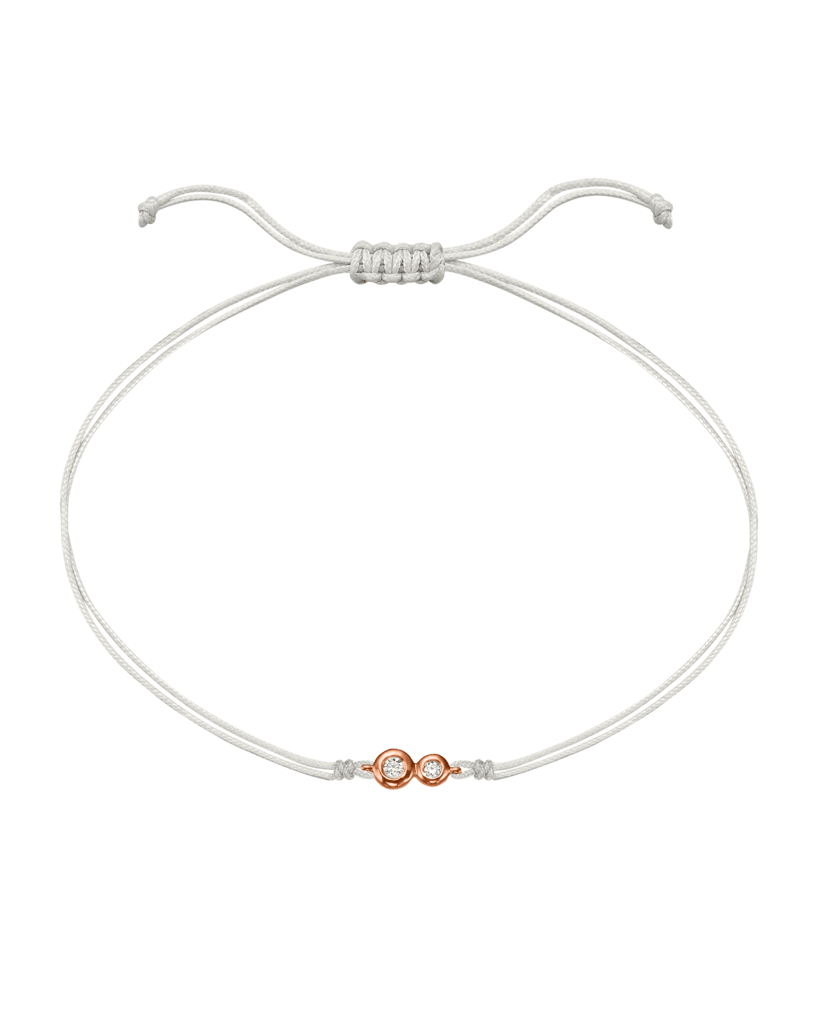 The Two of us Diamond String of love - 14K Rose Gold Bracelet 14K Solid Gold Pearl
