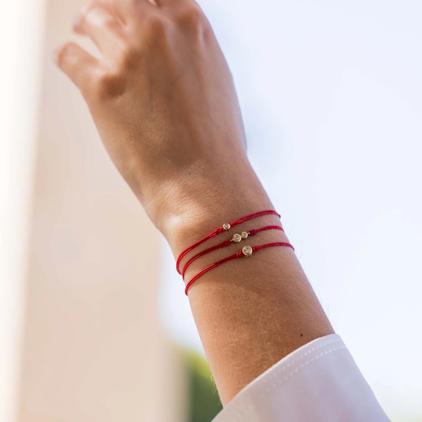 The Two of us Diamond String of love - 14K White Gold Bracelet 14K Solid Gold