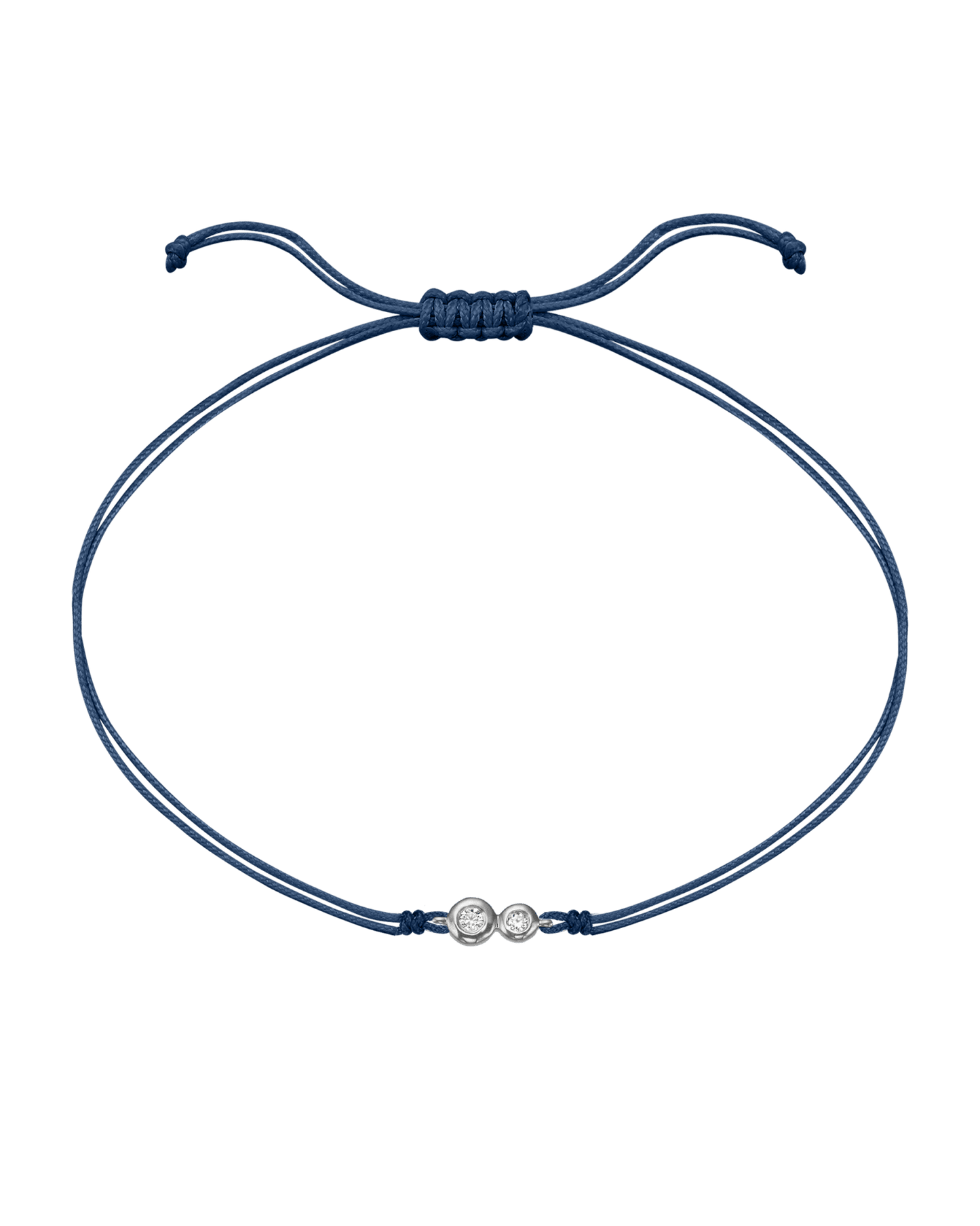 The Two of us Diamond String of love - 14K White Gold Bracelet 14K Solid Gold Indigo