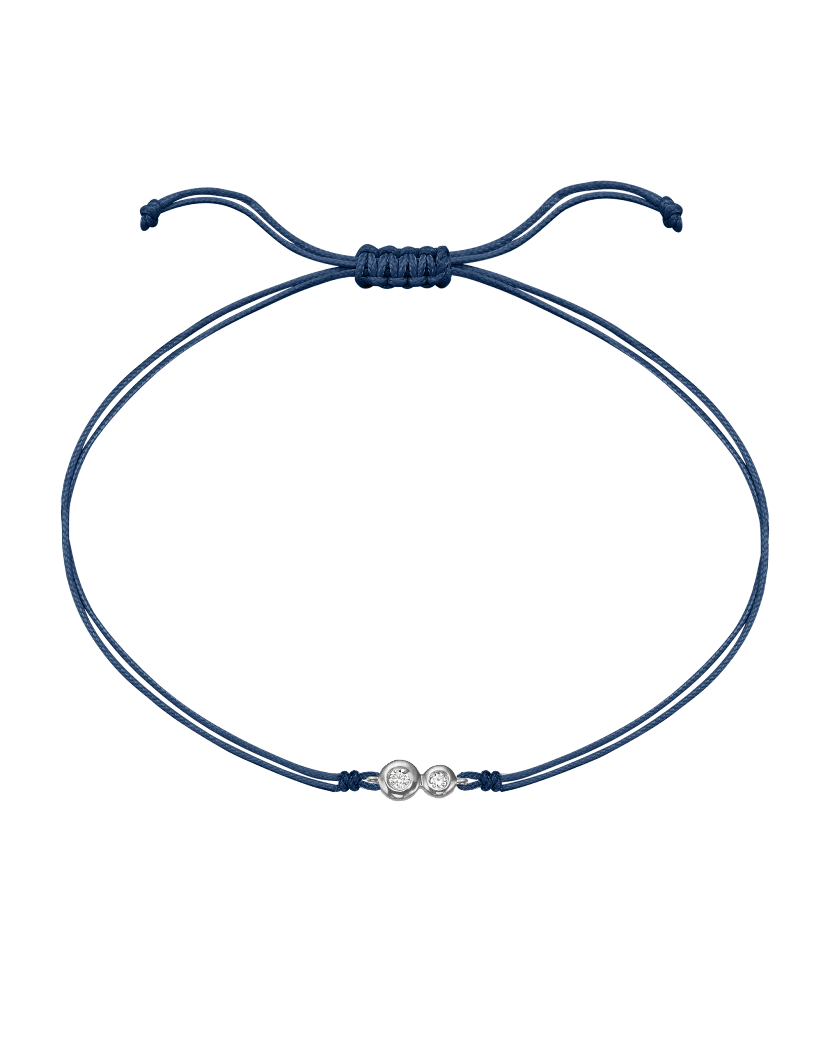 The Two of us Diamond String of love - 14K White Gold Bracelet 14K Solid Gold Indigo