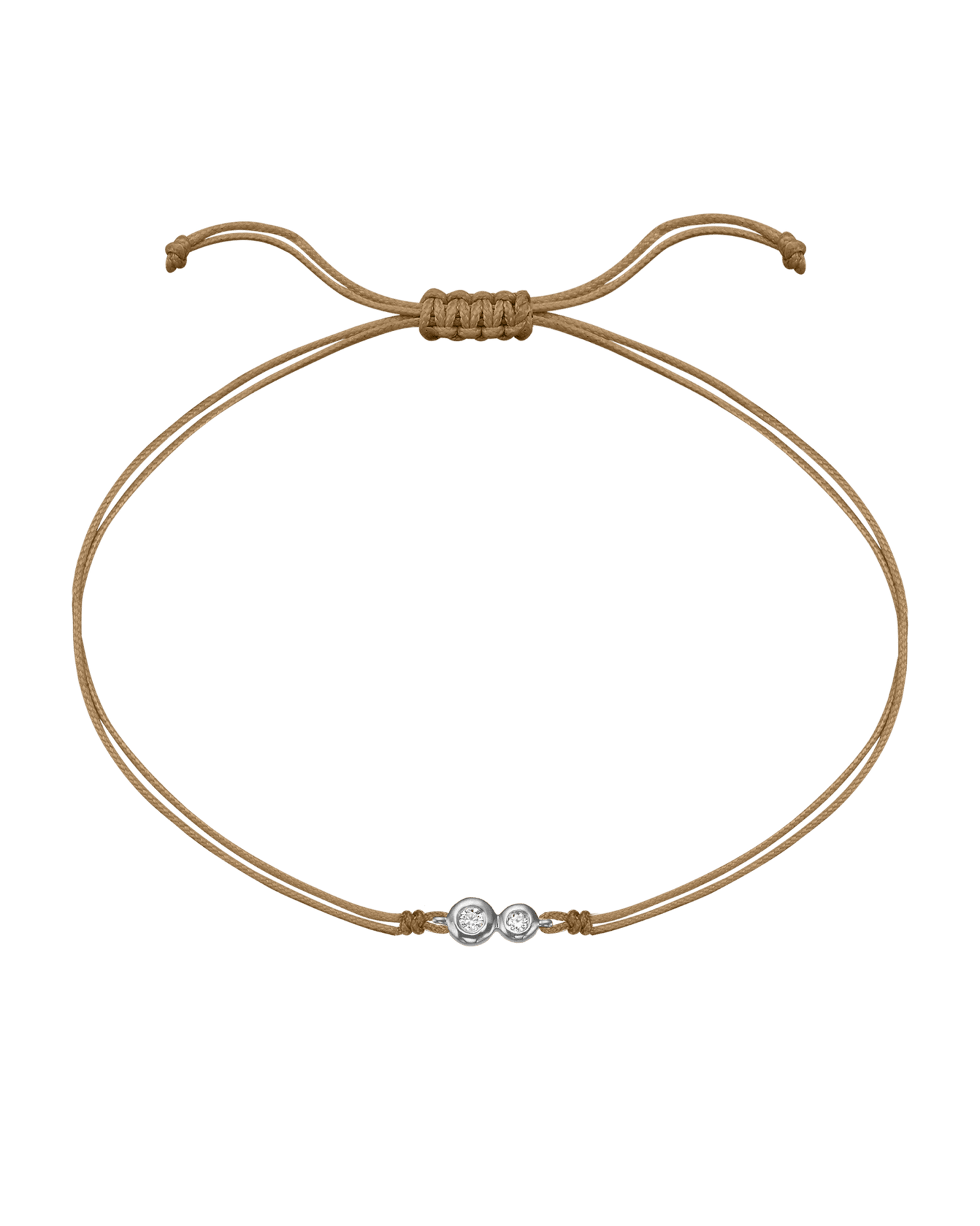 The Two of us Diamond String of love - 14K White Gold Bracelet 14K Solid Gold Camel