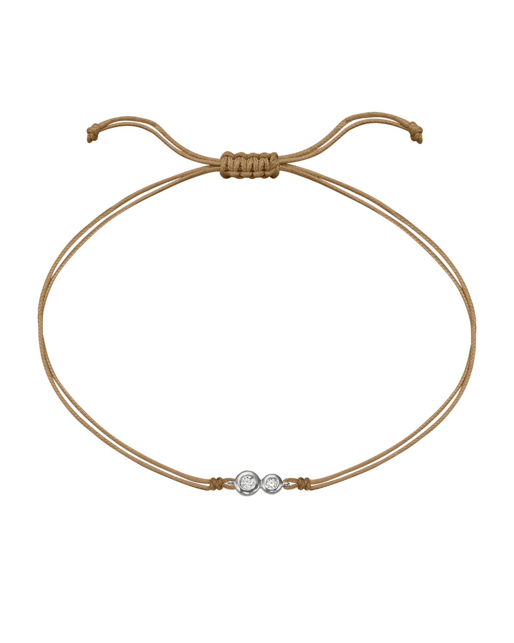 The Two of us Diamond String of love - 14K White Gold Bracelet 14K Solid Gold Camel