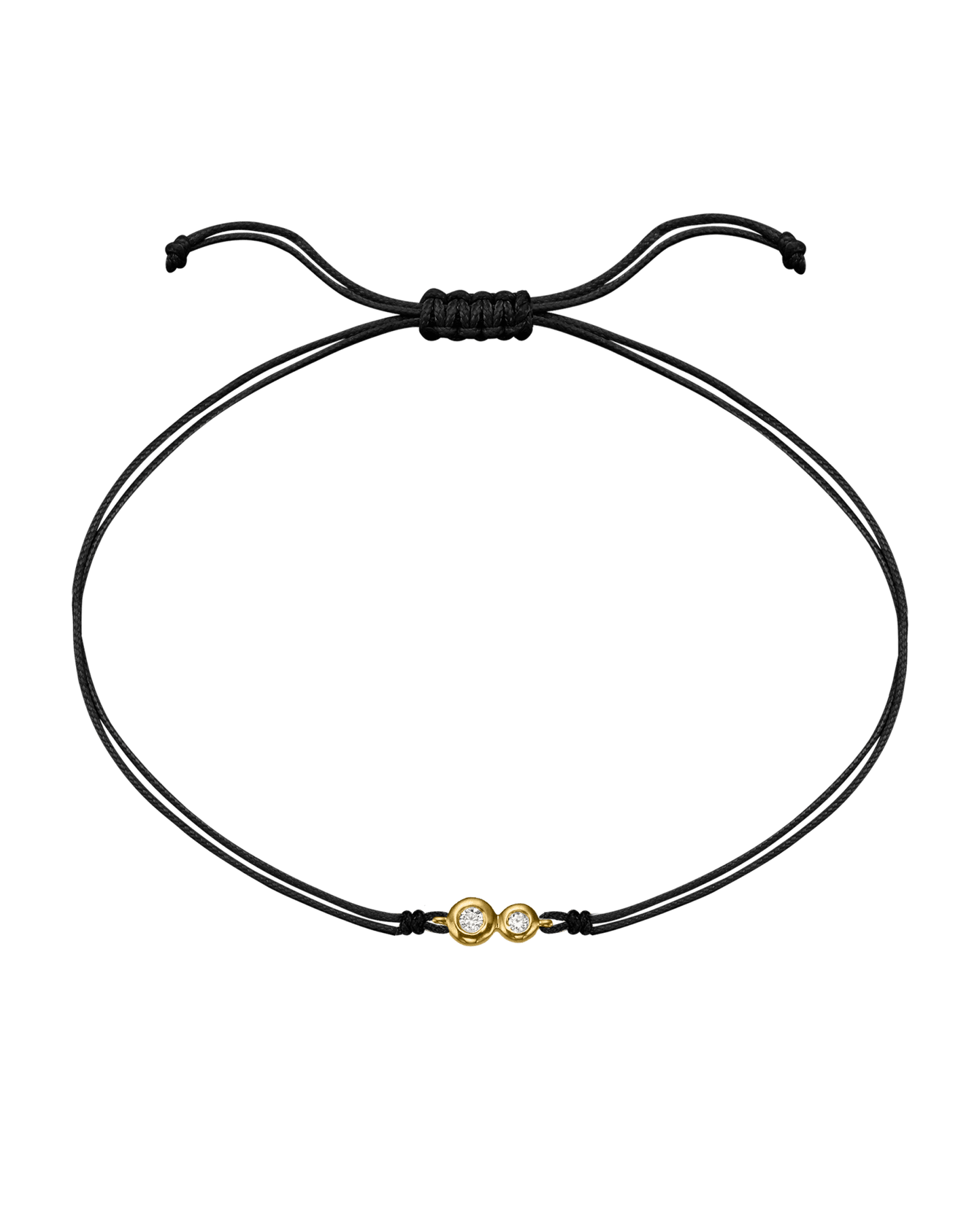 The Two of us Diamond String of love - 14K Yellow Gold Bracelet 14K Solid Gold Black
