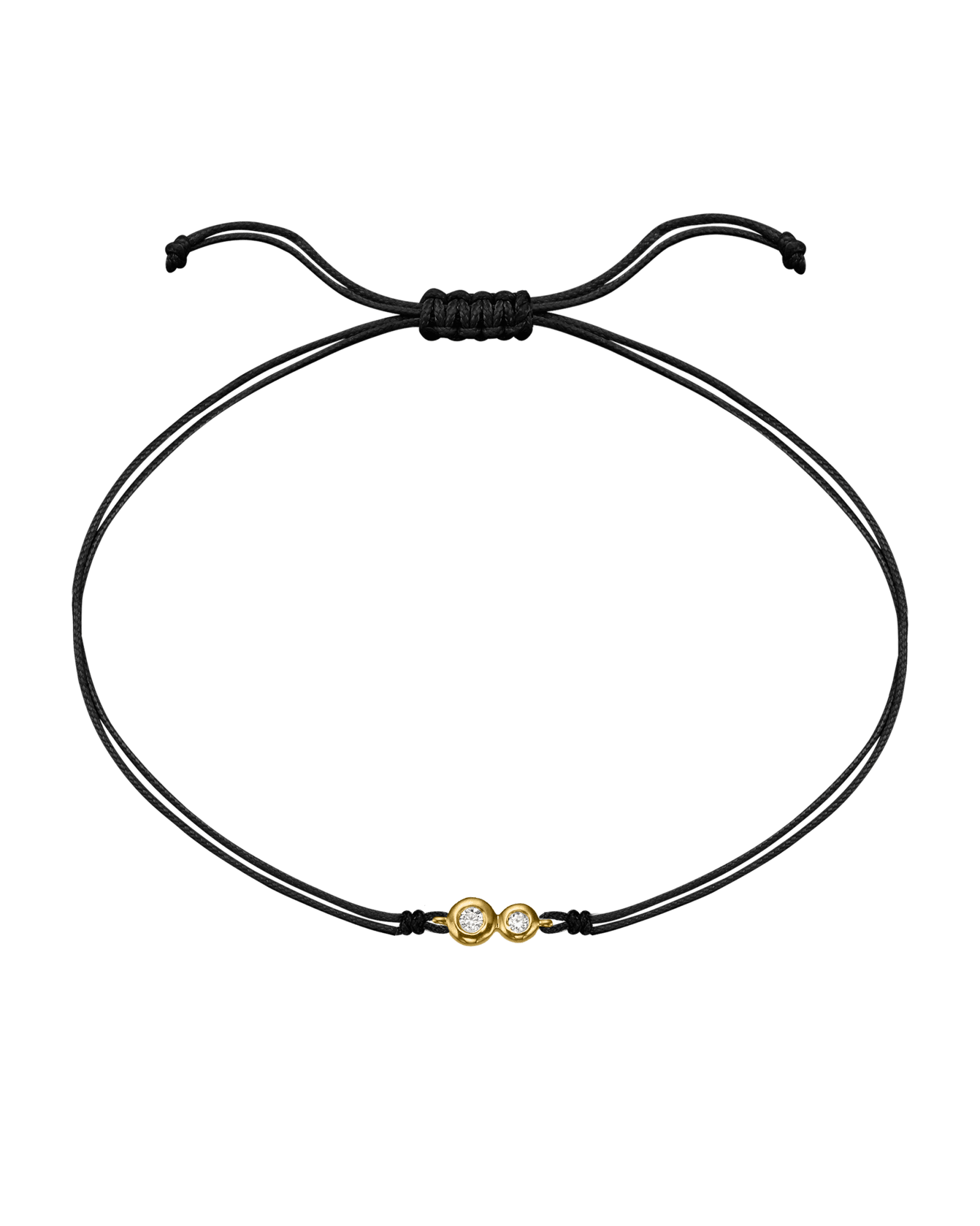 The Two of us Diamond String of love - 14K Yellow Gold Bracelet 14K Solid Gold Black