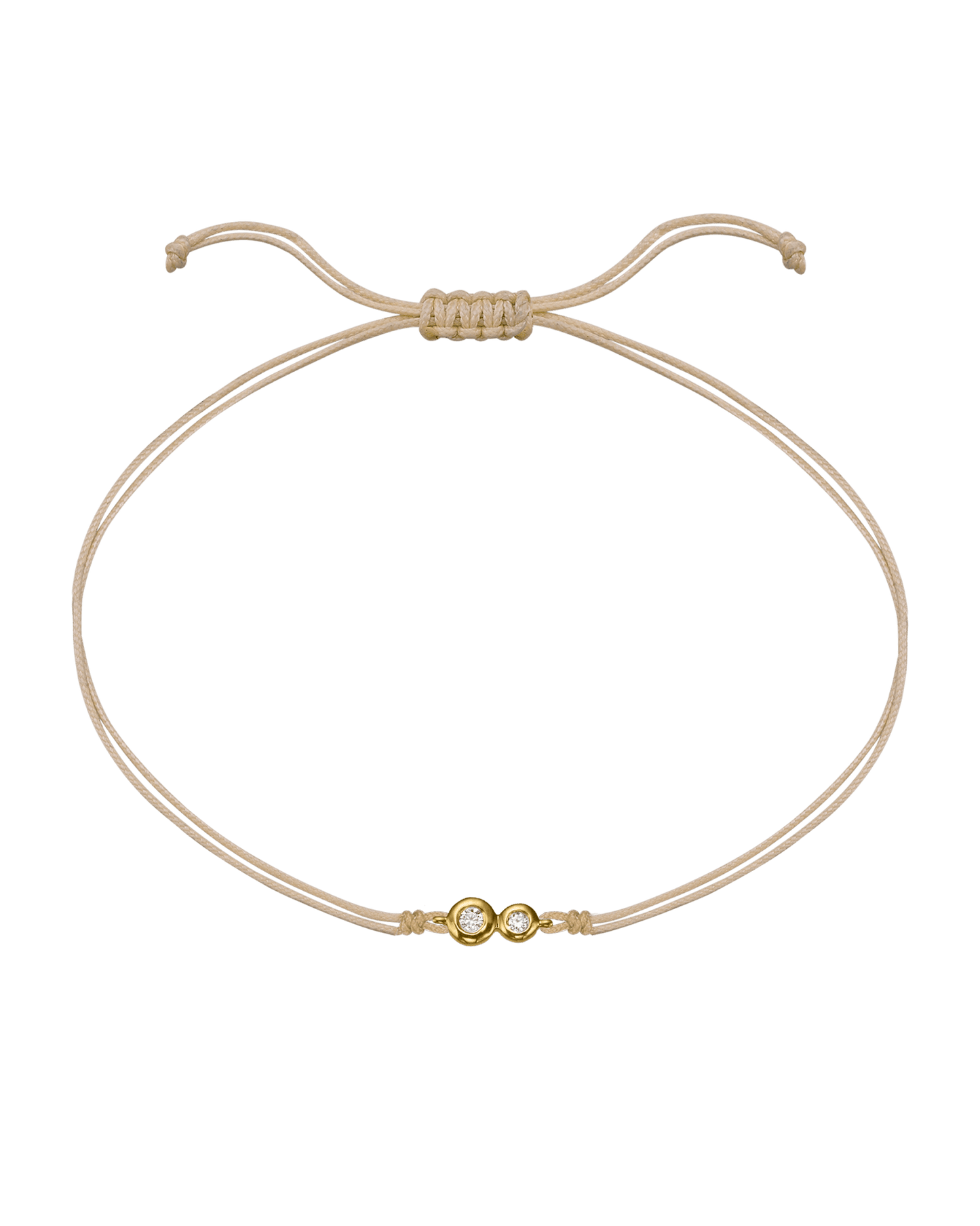 The Two of us Diamond String of love - 14K Yellow Gold Bracelet 14K Solid Gold Beige