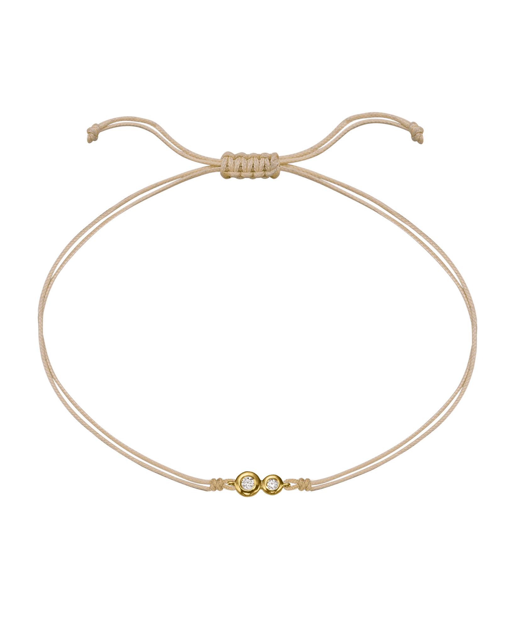 The Two of us Diamond String of love - 14K Yellow Gold Bracelet 14K Solid Gold Beige