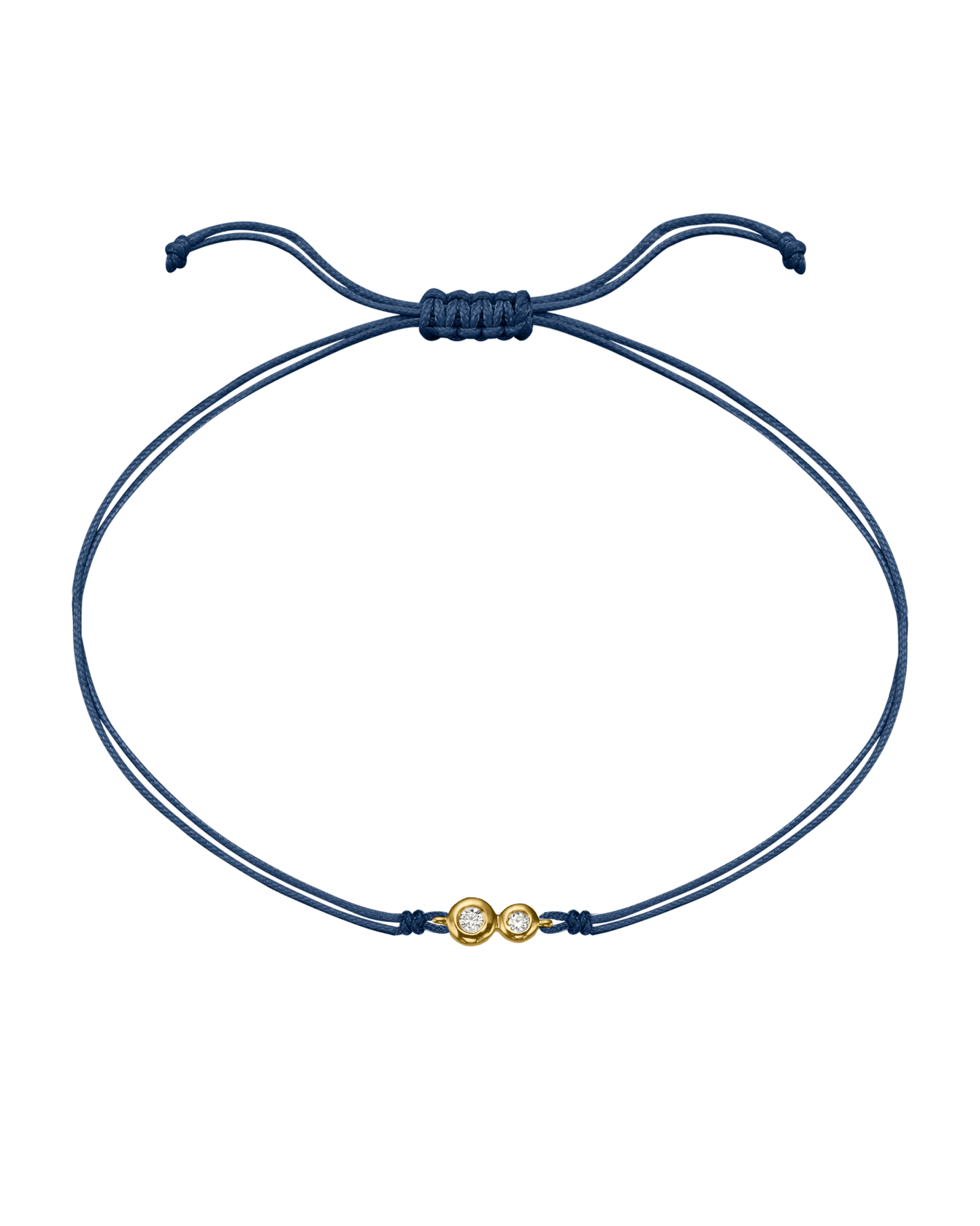 The Two of us Diamond String of love - 14K Yellow Gold Bracelet 14K Solid Gold Indigo