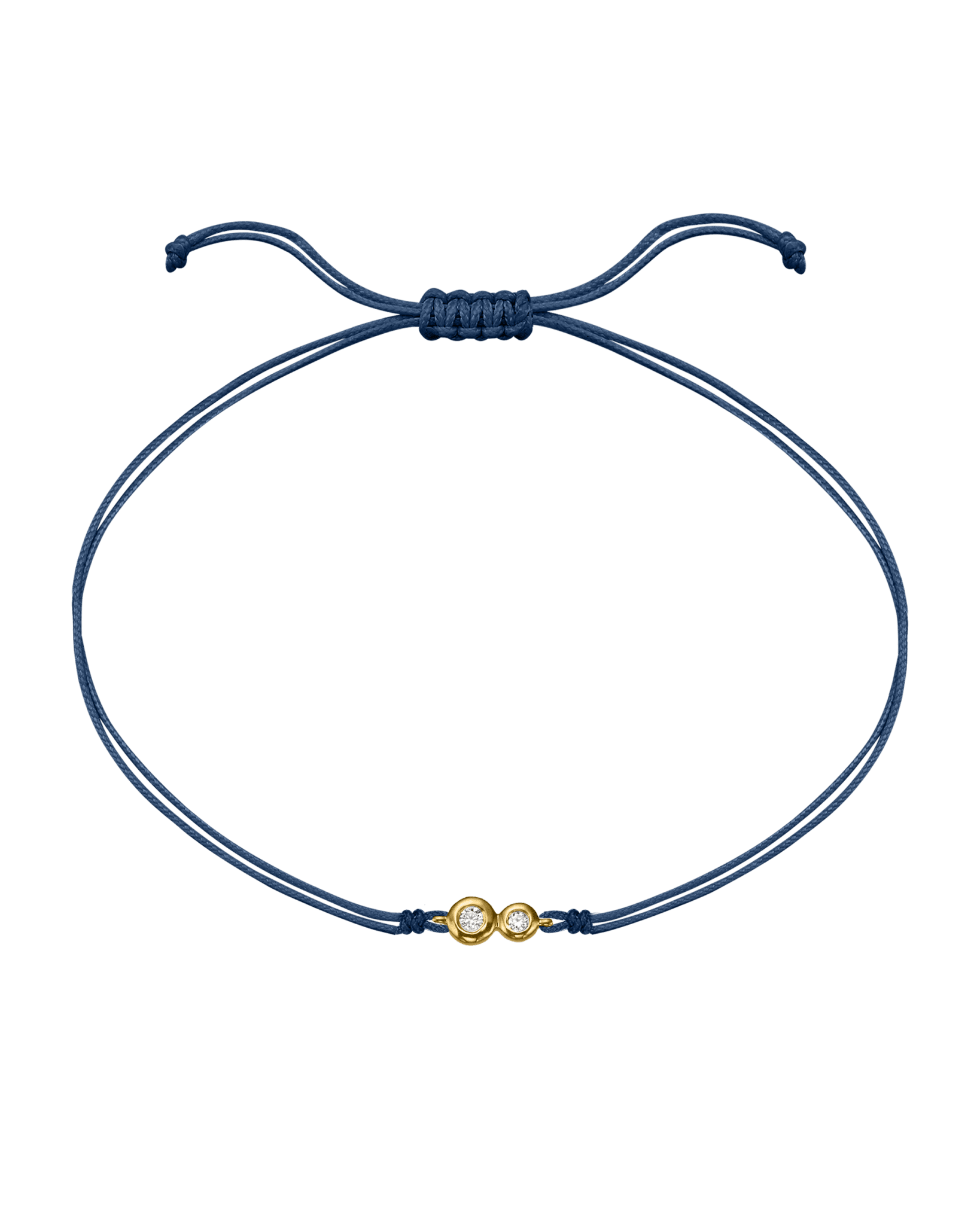 The Two of us Diamond String of love - 14K Yellow Gold Bracelet 14K Solid Gold Indigo