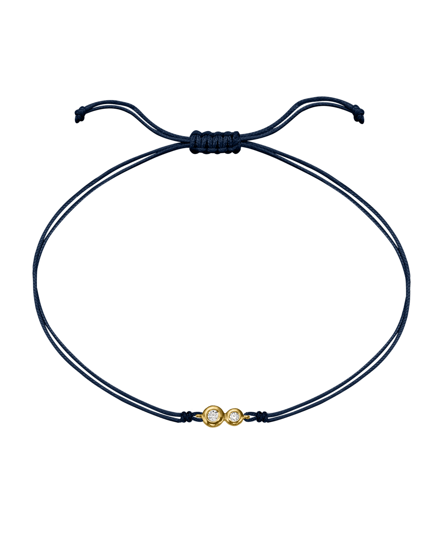 The Two of us Diamond String of love - 14K Yellow Gold Bracelet 14K Solid Gold Navy Blue