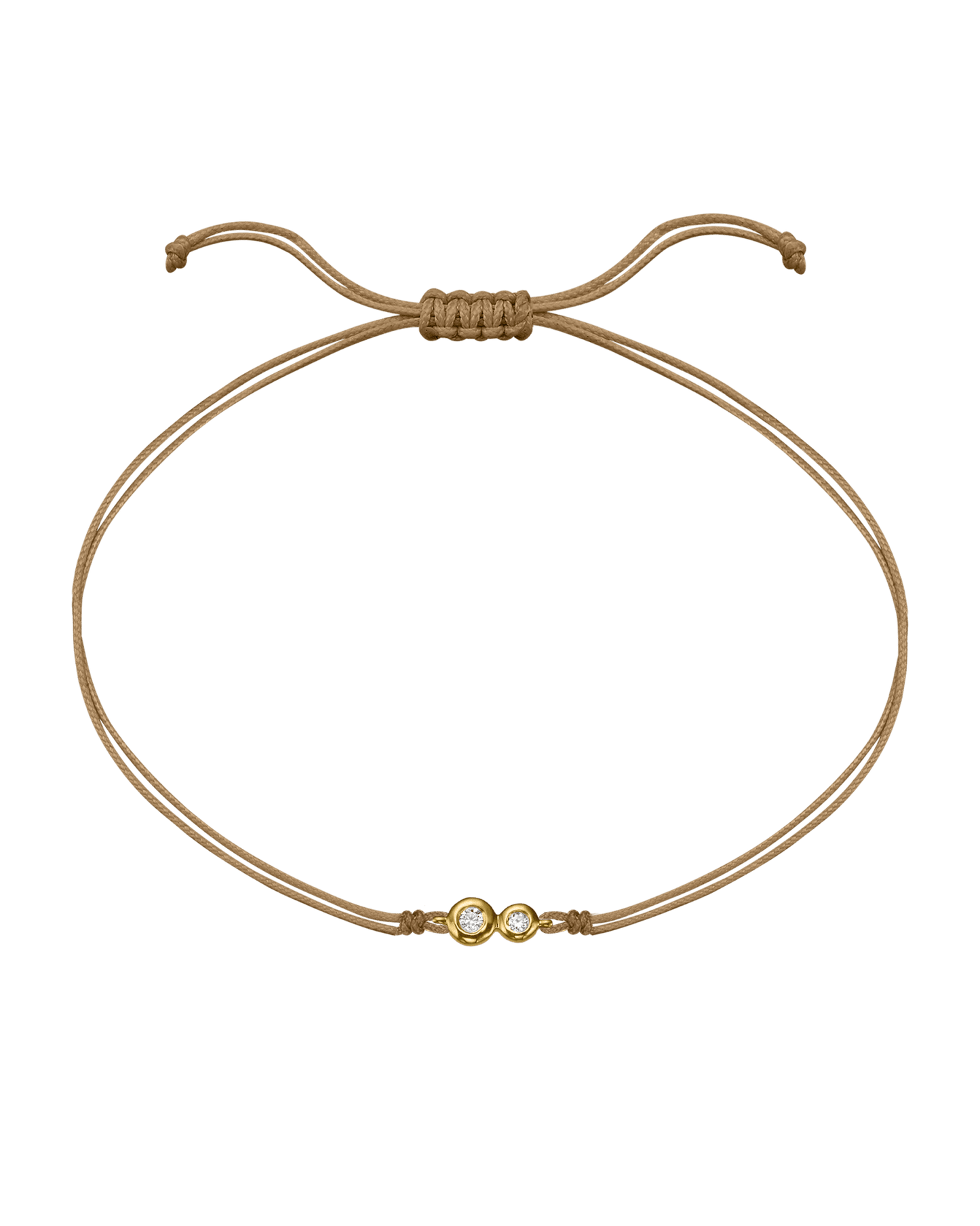 The Two of us Diamond String of love - 14K Yellow Gold Bracelet 14K Solid Gold Camel