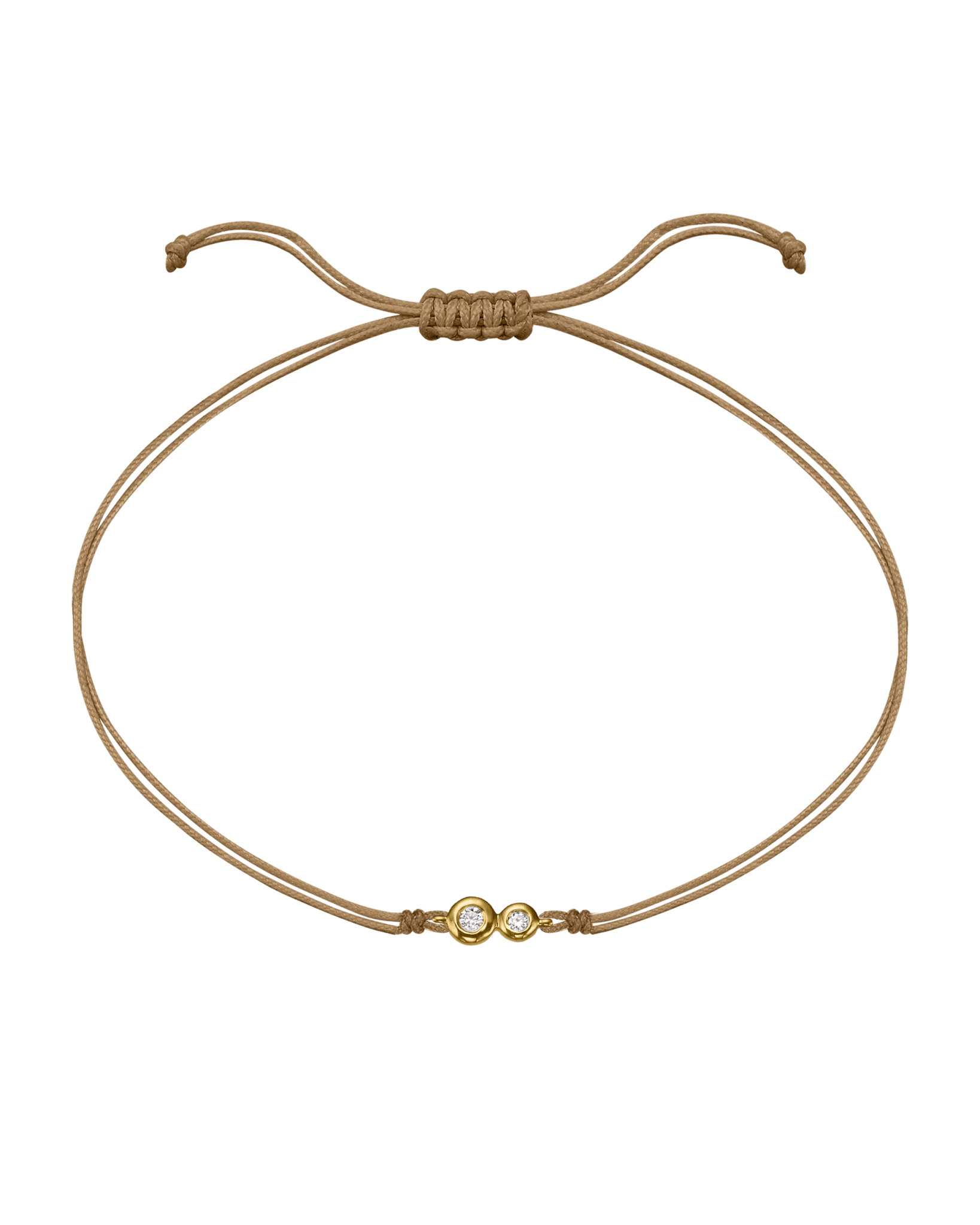 The Two of us Diamond String of love - 14K Yellow Gold Bracelet 14K Solid Gold Camel