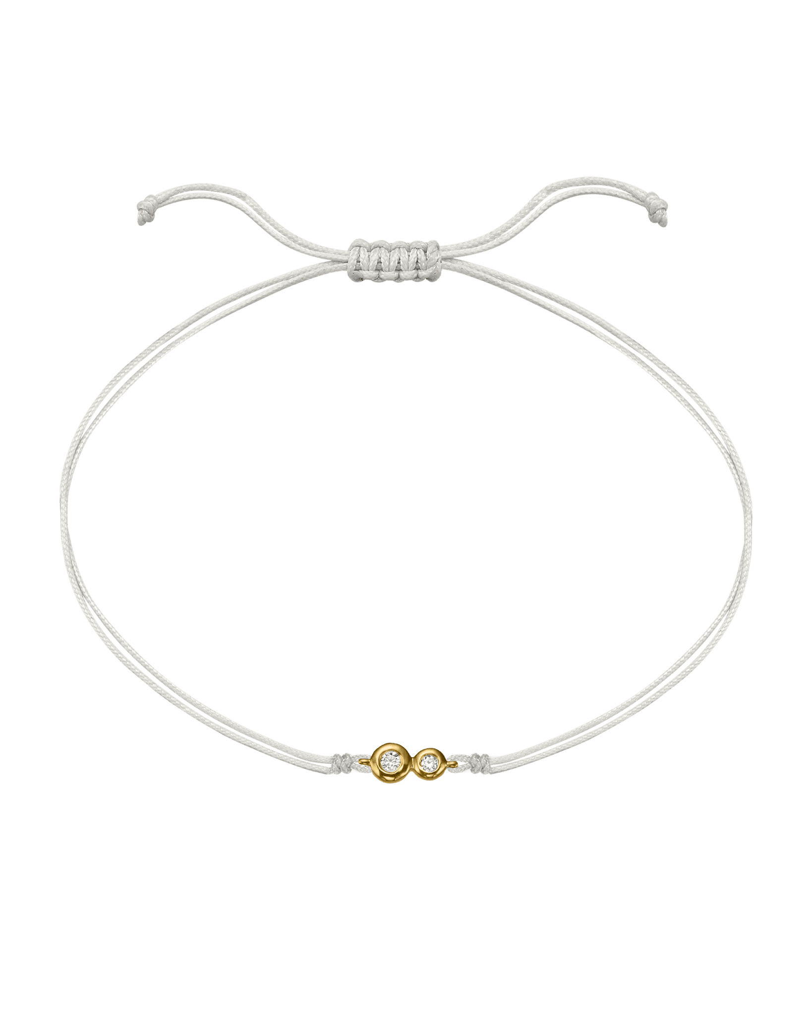 The Two of us Diamond String of love - 14K Yellow Gold Bracelet 14K Solid Gold Pearl