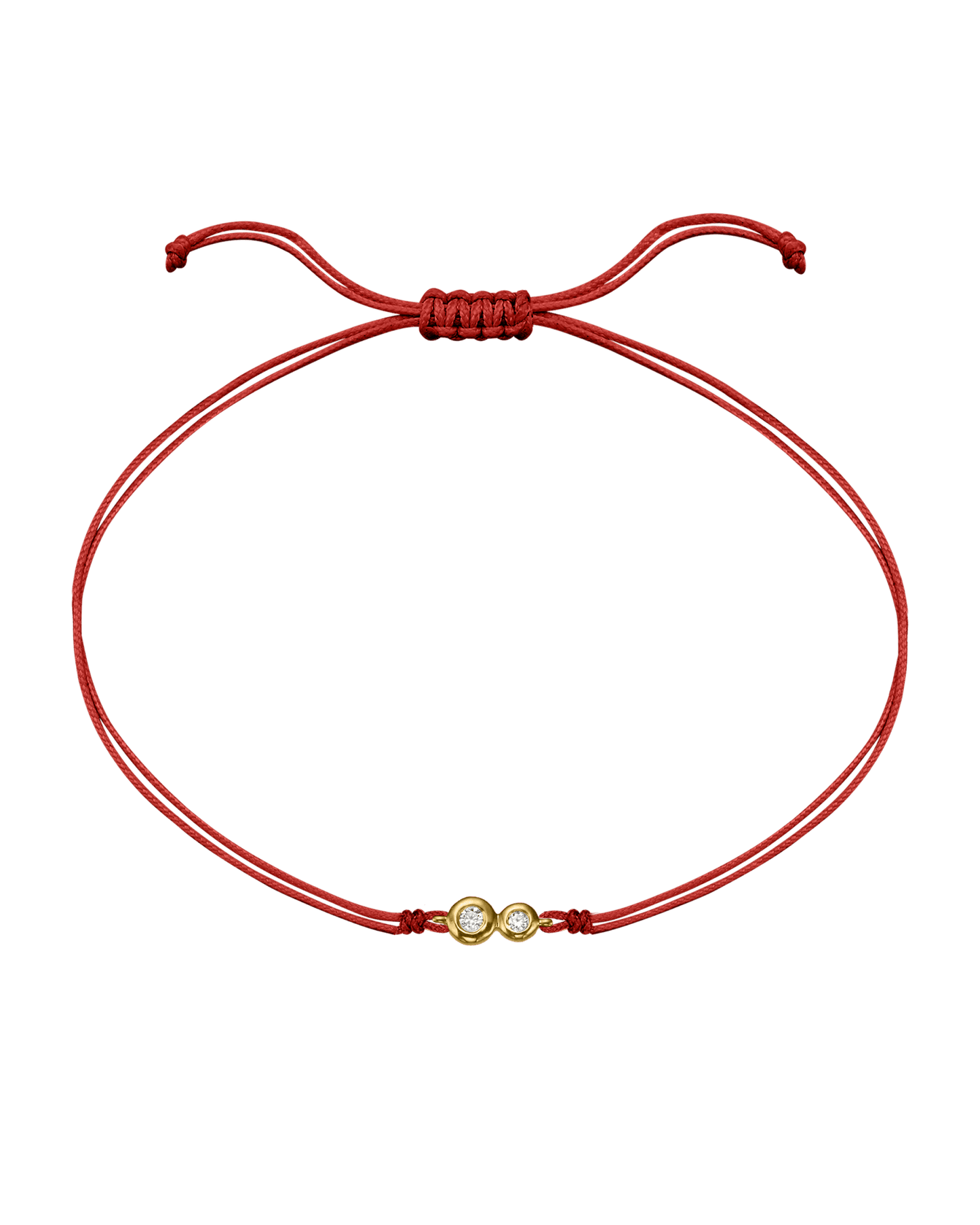 The Two of us Diamond String of love - 14K Yellow Gold Bracelet 14K Solid Gold Red