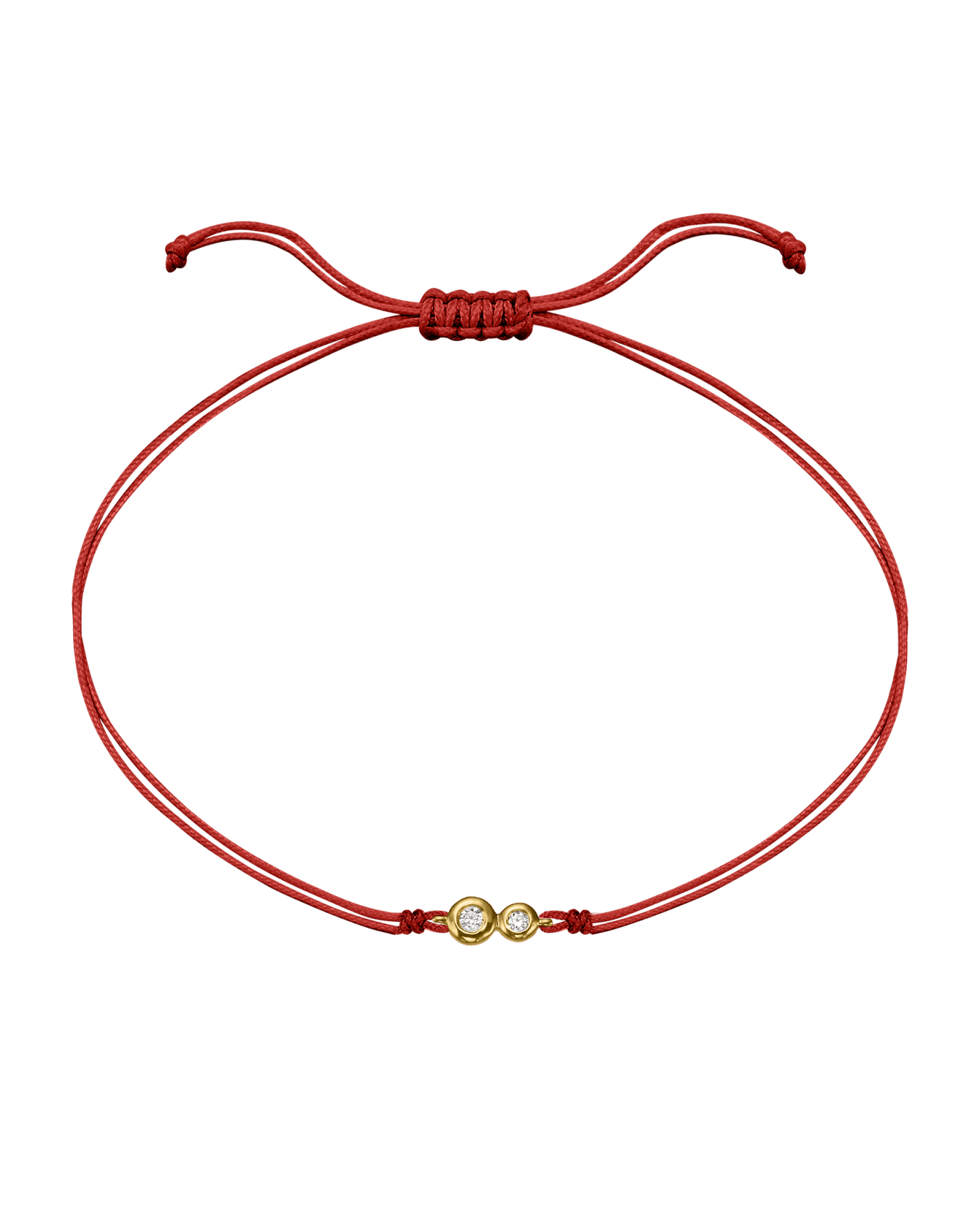 The Two of us Diamond String of love - 14K Yellow Gold Bracelet 14K Solid Gold Red