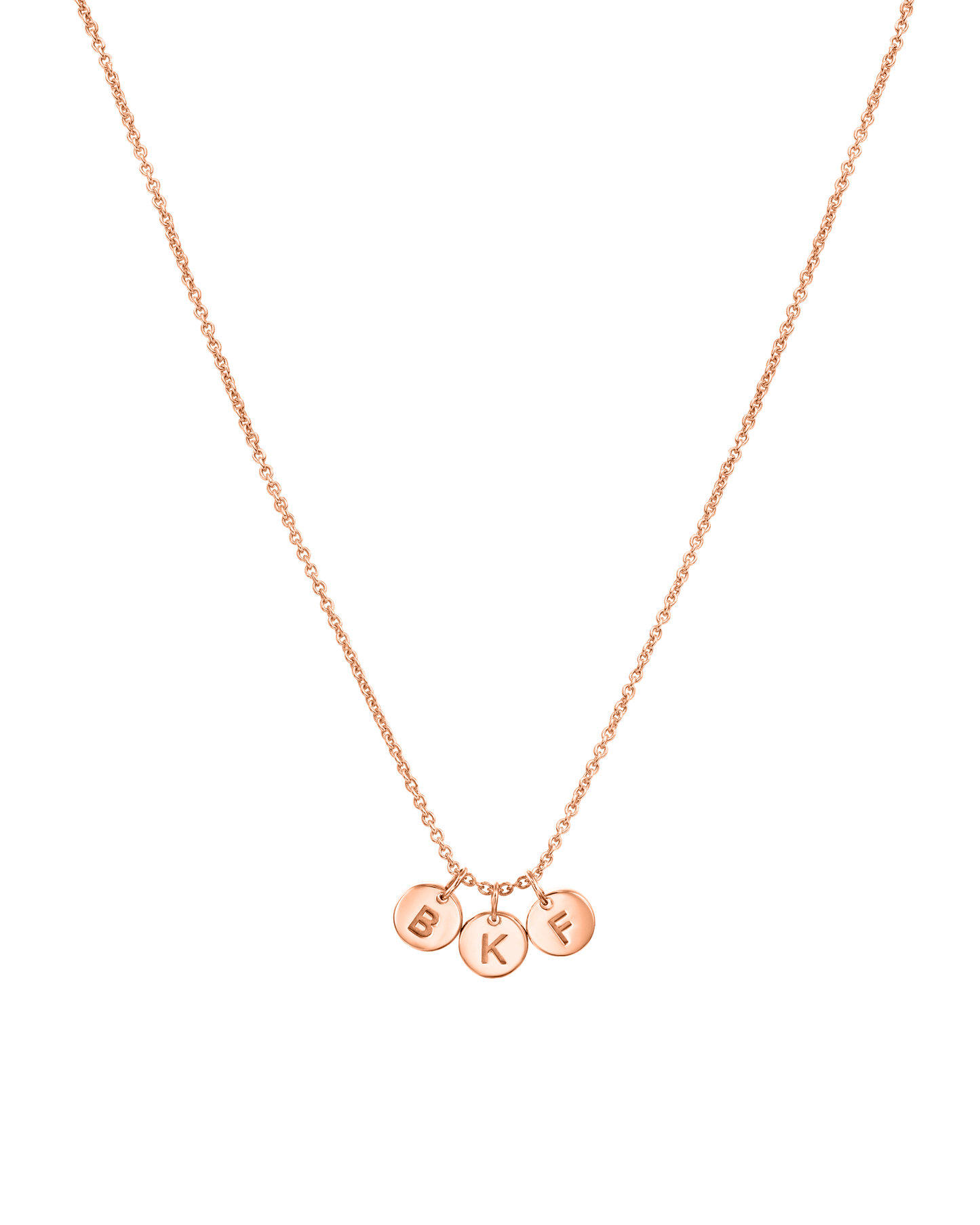 Tiny Initial Disc Necklace - 18K Rose Vermeil Necklaces magal-dev 1 Initial 16"
