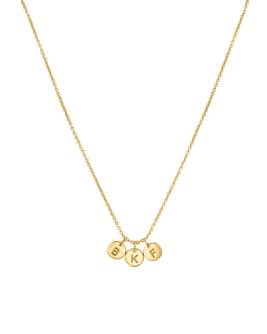 Tiny Initial Disc Necklace - 18K Gold Vermeil Necklaces magal-dev 1 Initial 16"
