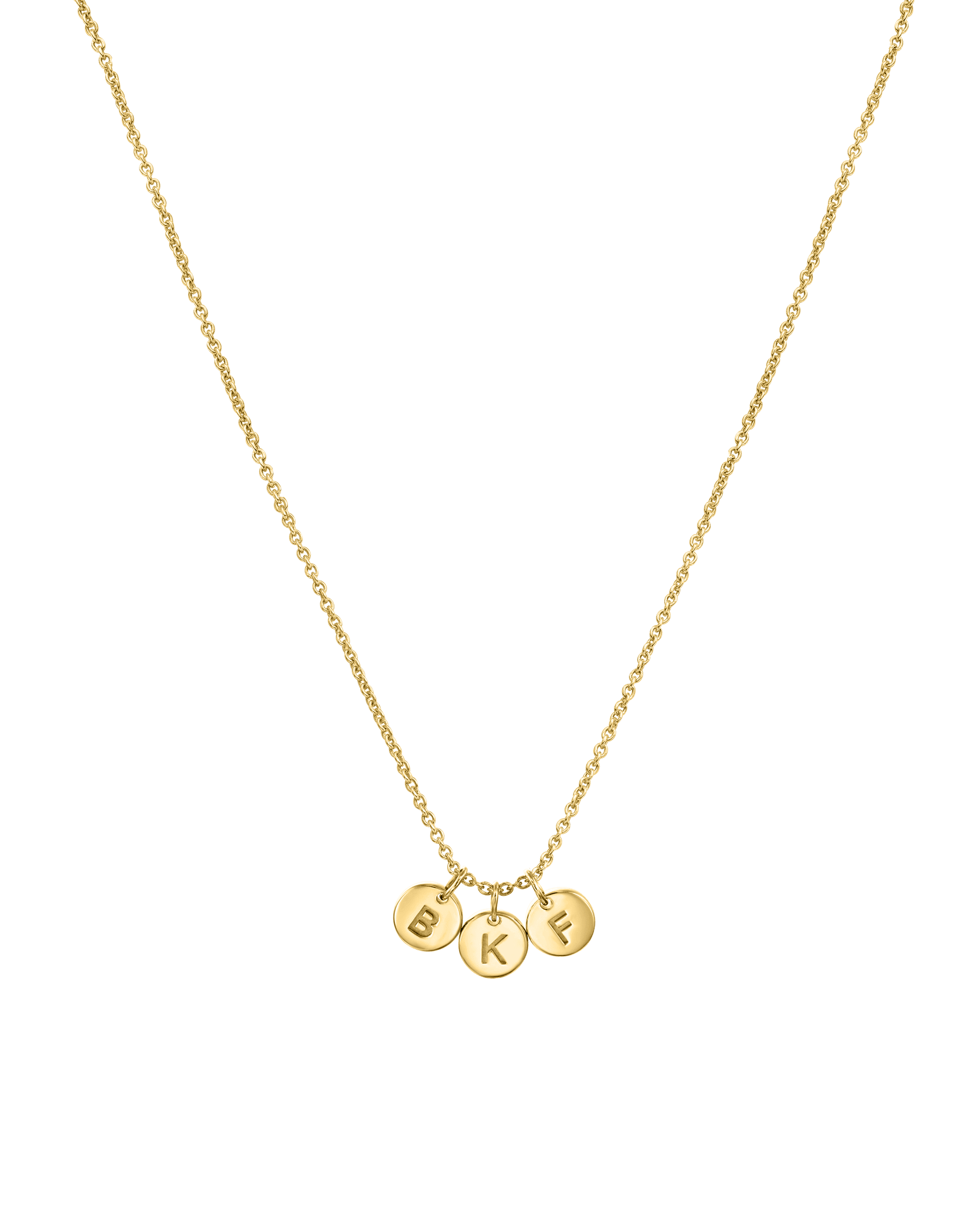 Tiny Initial Disc Necklace - 18K Rose Vermeil Necklaces magal-dev