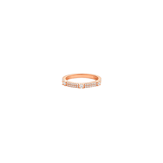 Trilogy Diamond Eternity Ring - 14K Rose Gold Rings 14K Solid Gold US 4