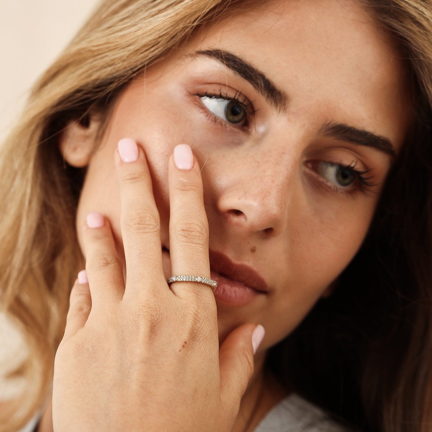 Trilogy Diamond Eternity Ring - 14K White Gold Rings 14K Solid Gold