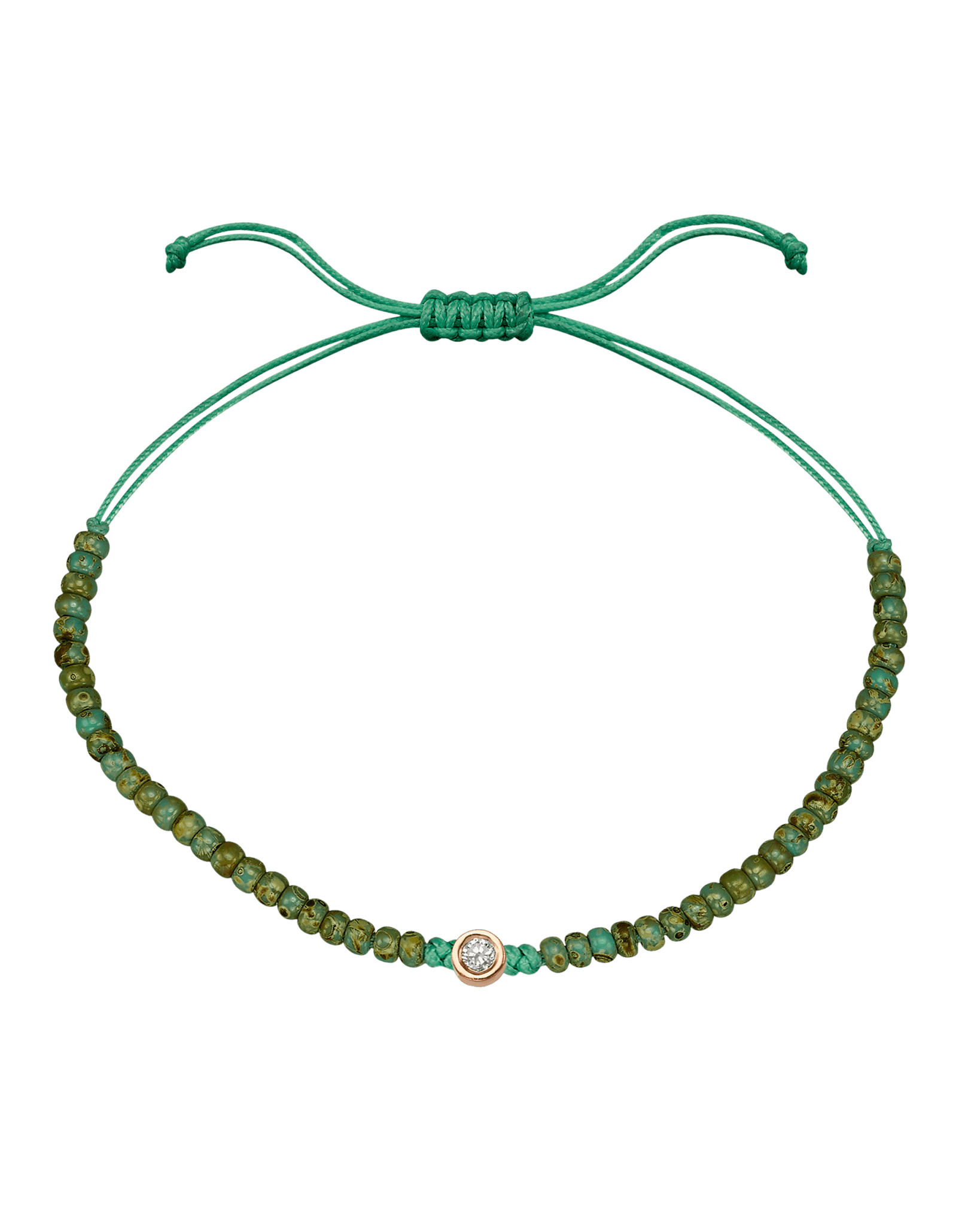 Turquoise Jasper String Of Love - 14K Rose Gold Bracelets magal-dev Medium: 0.04ct