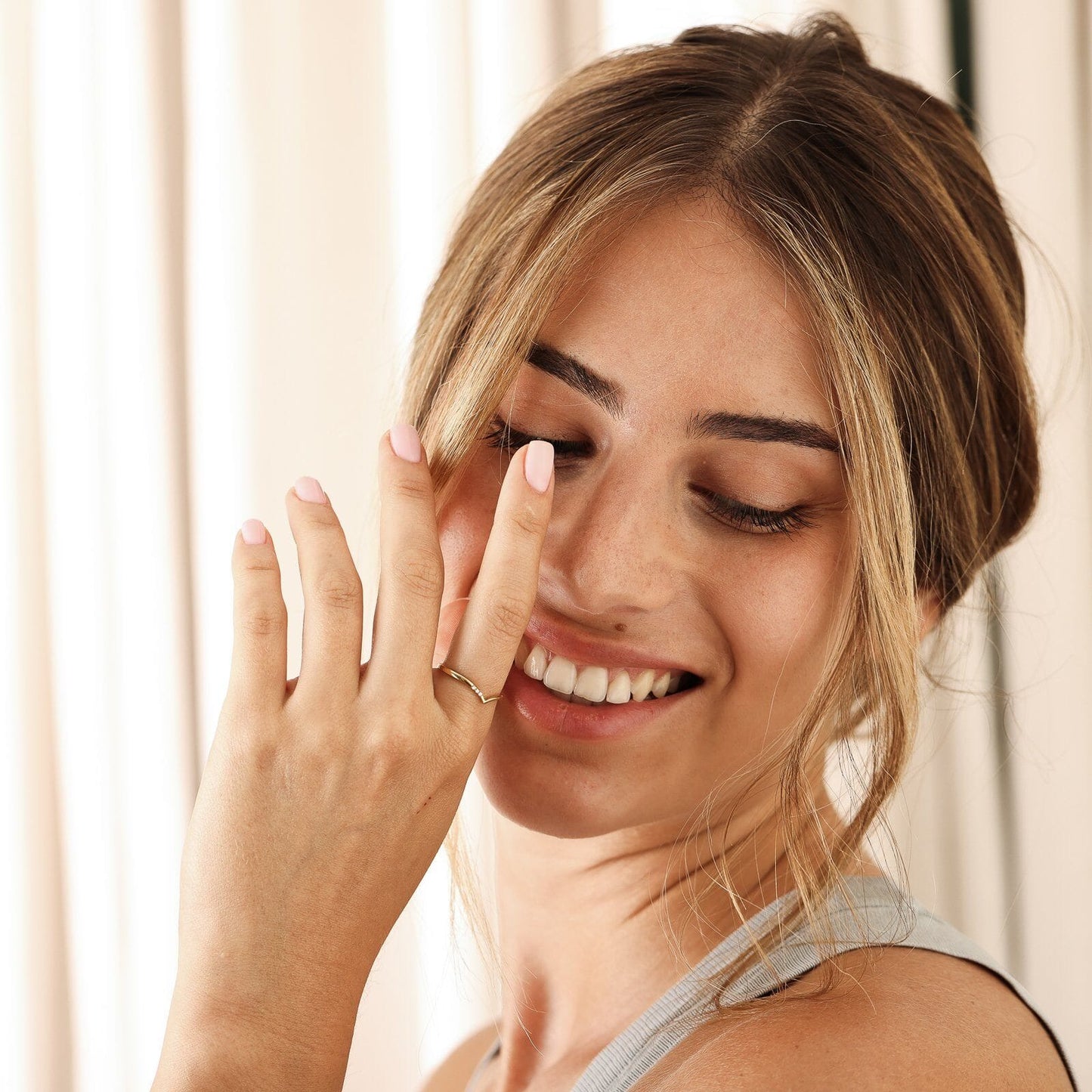 V Diamond Ring - 14K Yellow Gold Rings 14K Solid Gold