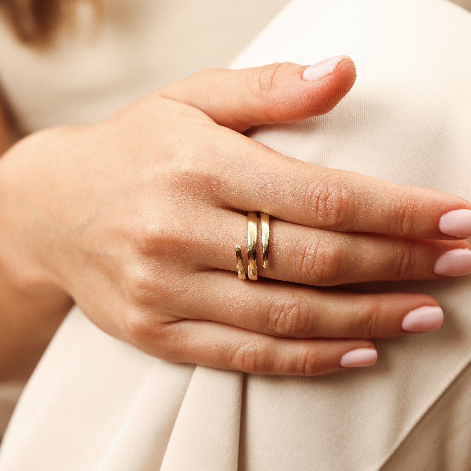 Wrap Ring - 14K Rose Gold Rings 14K Solid Gold