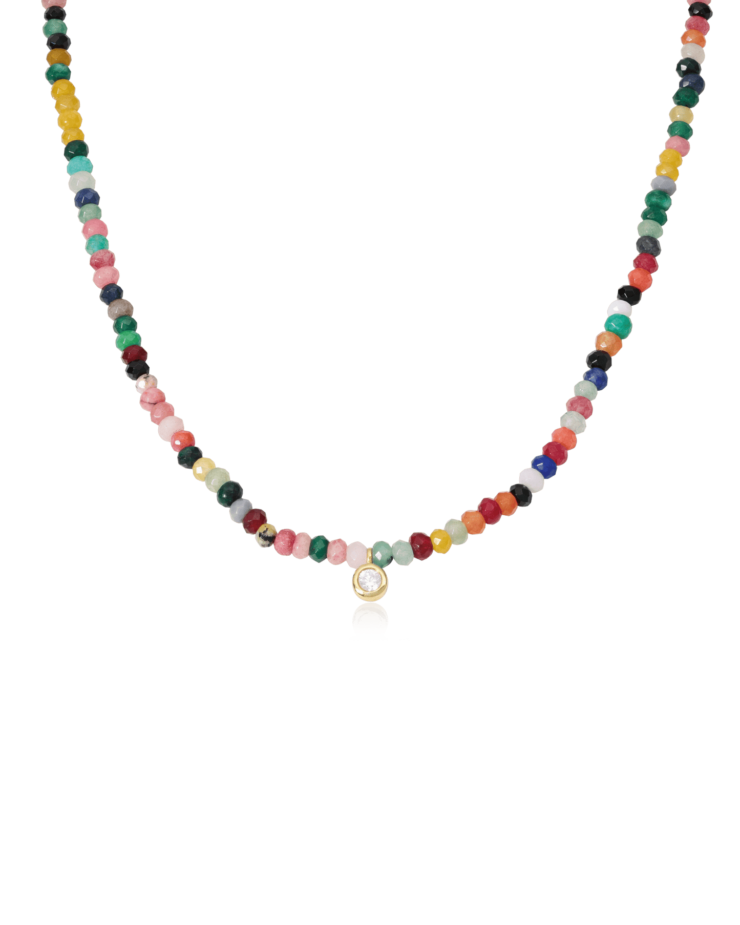 Collier Pierres Arc en ciel & Diamant - Or Jaune 14 carats Necklaces magal-dev 