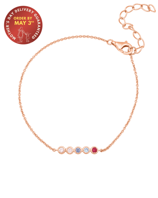Bauble Birthstone Bracelet - 18K Rose Vermeil Bracelets magal-dev 