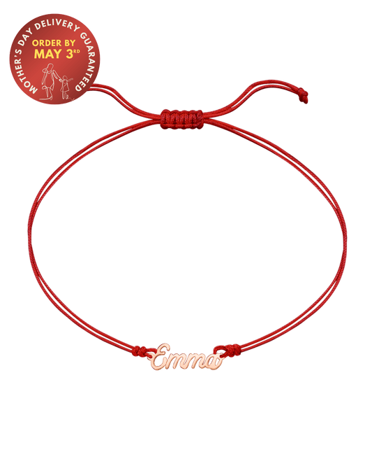 Name Plate String of Love - 14K Rose Gold Bracelets 14K Solid Gold 