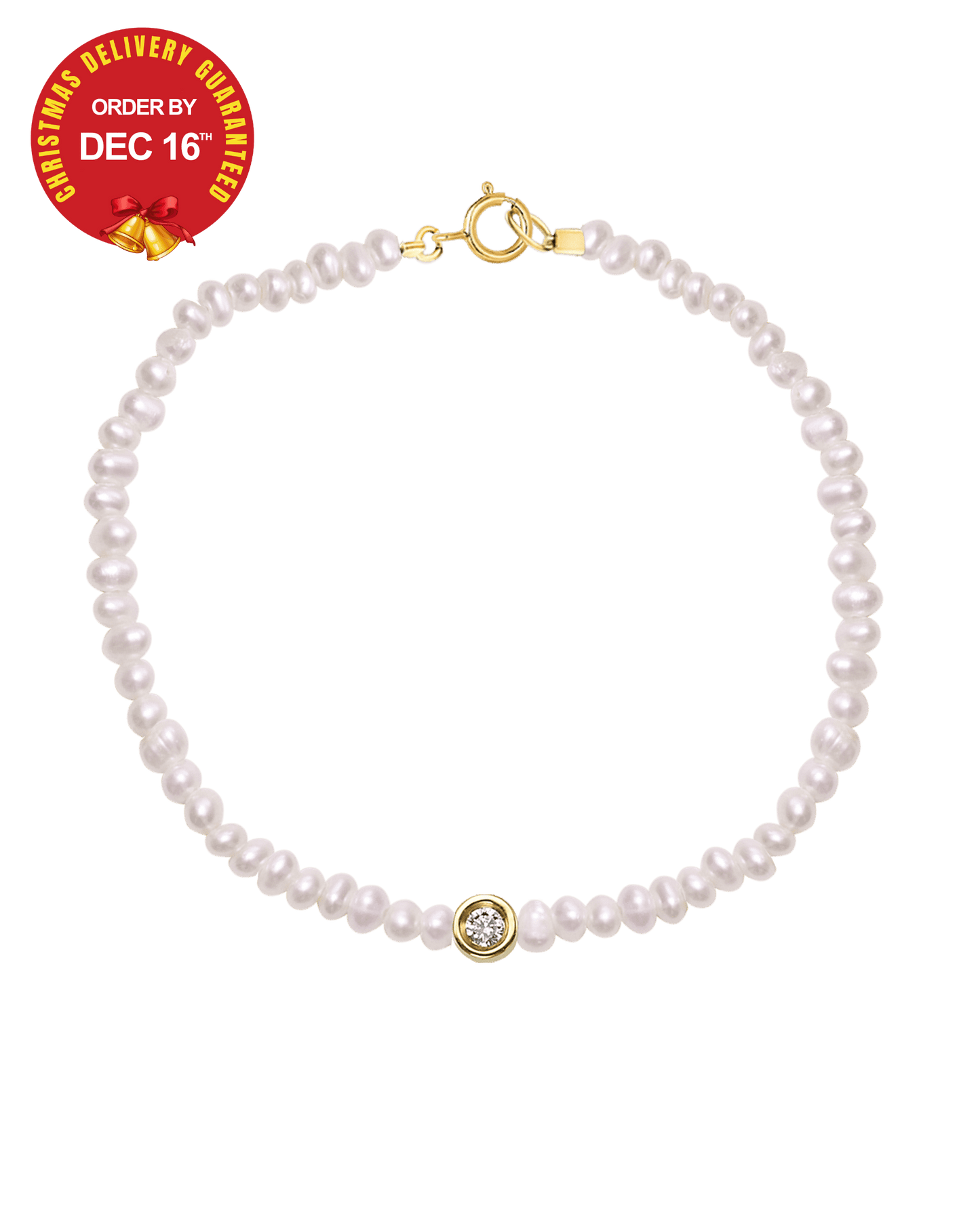 Pearl & Diamond Bracelet - 14K Yellow Gold Bracelets magal-dev 