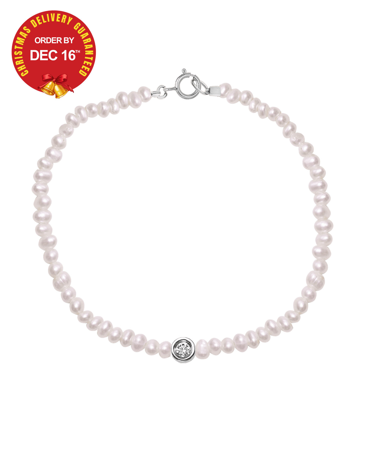 Pearl & Diamond Bracelet - 14K White Gold Bracelets magal-dev 