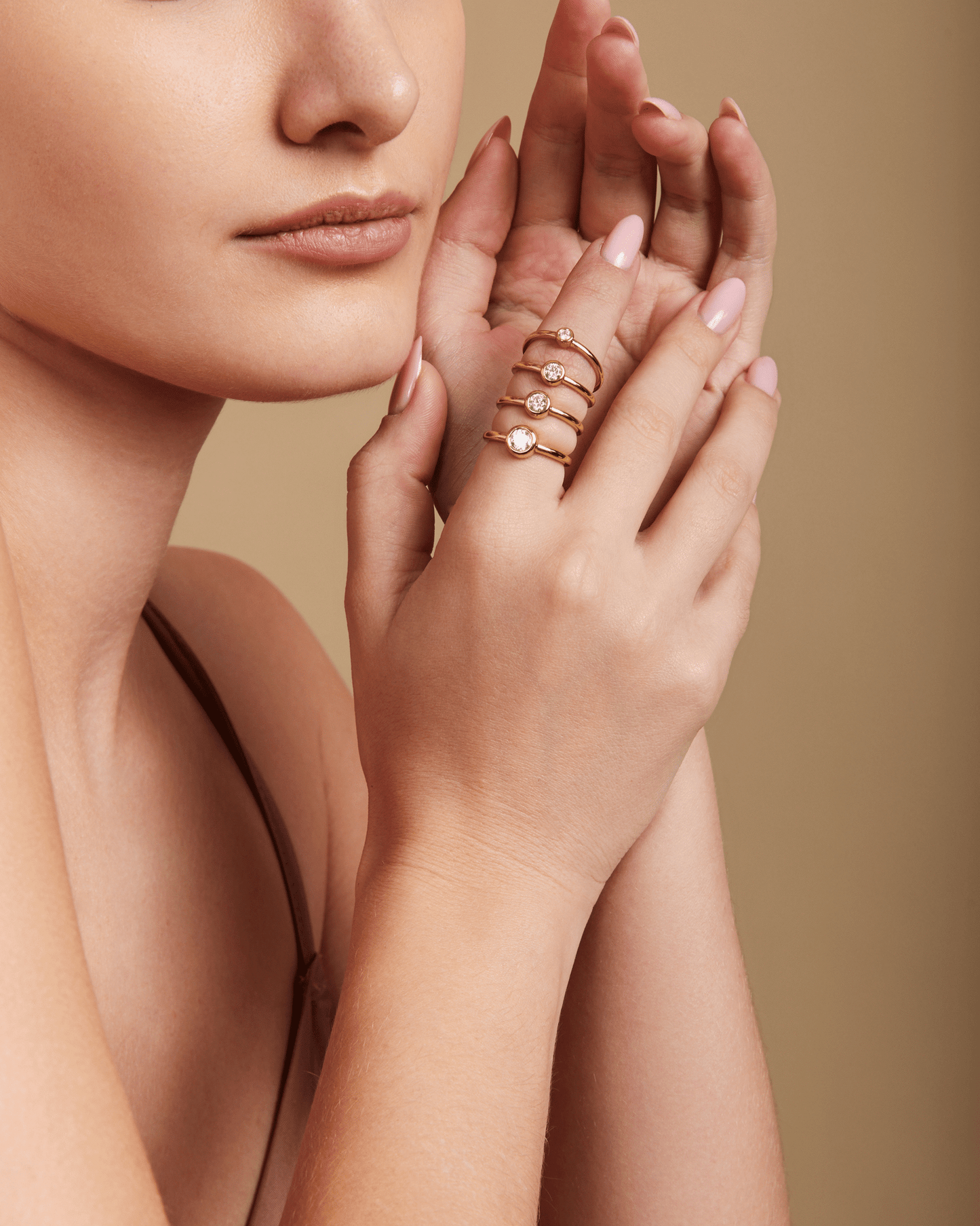 Bague Solitaire Rond - Or Rose 14 carats Rings magal-dev 