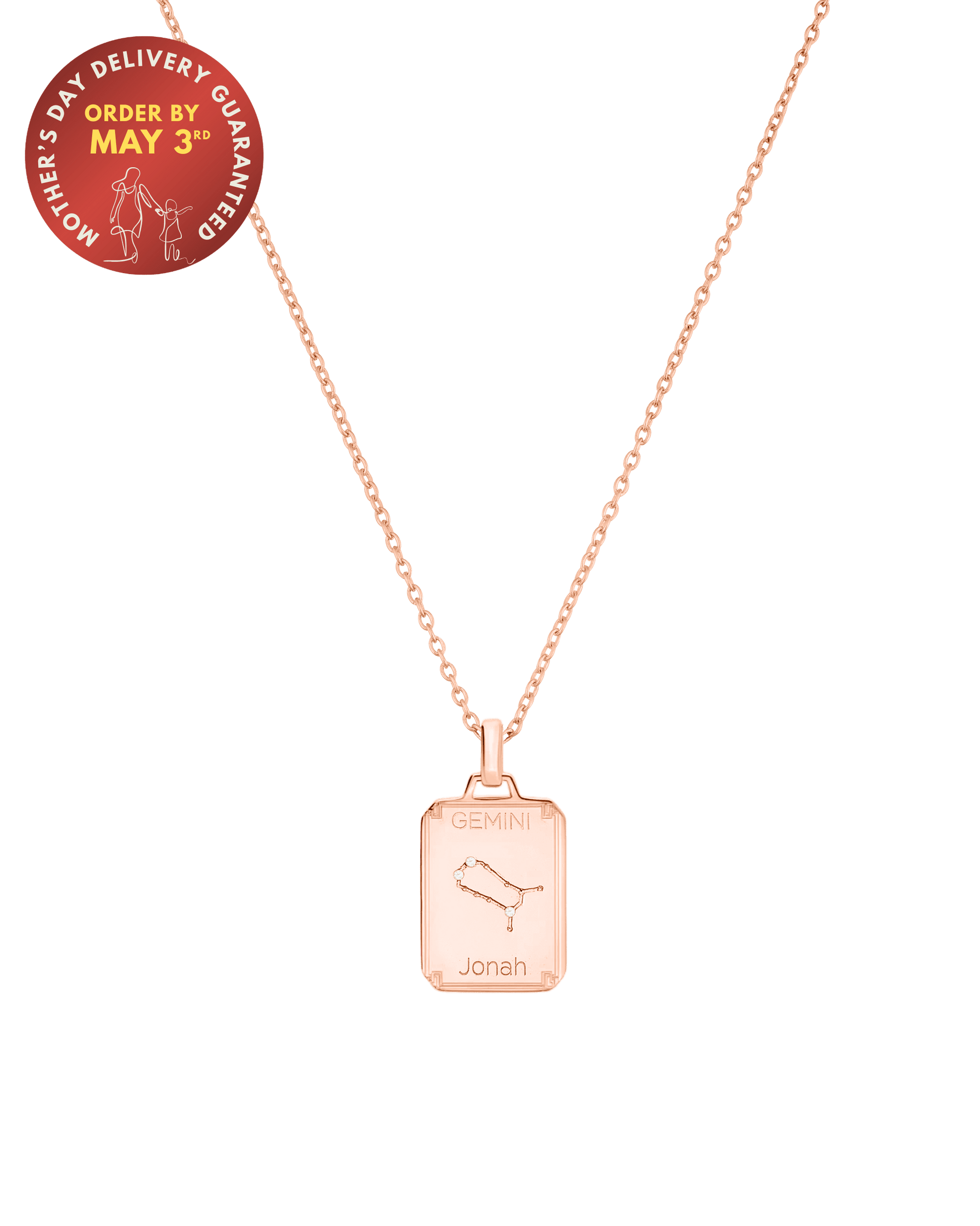 The Constellation Name Plate Necklace - 18K Rose Vermeil Necklaces magal-dev 