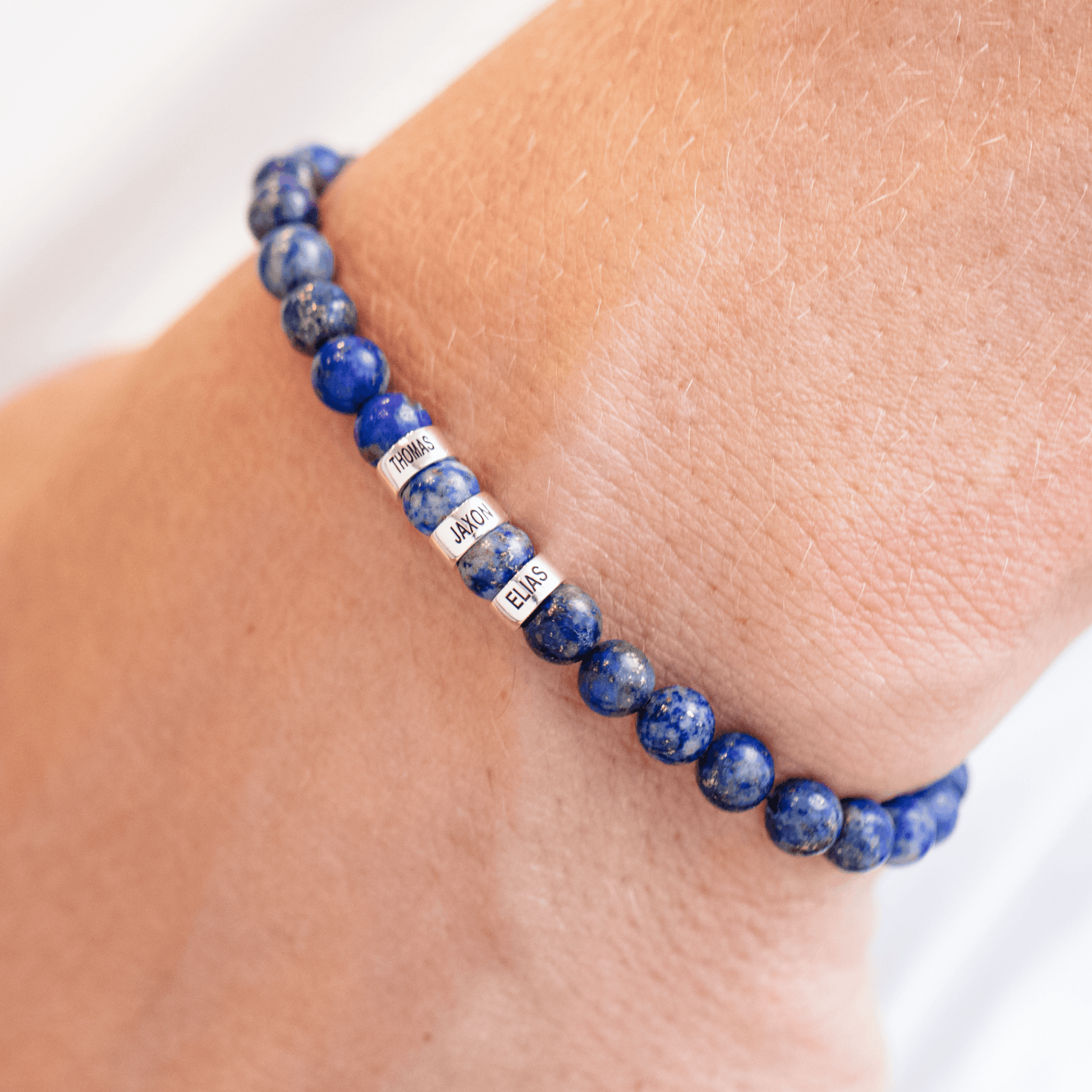 Bracelet de Perles de Lapis-Lazuli Bleu - Or Blanc 14 carats Bracelets magal-dev 