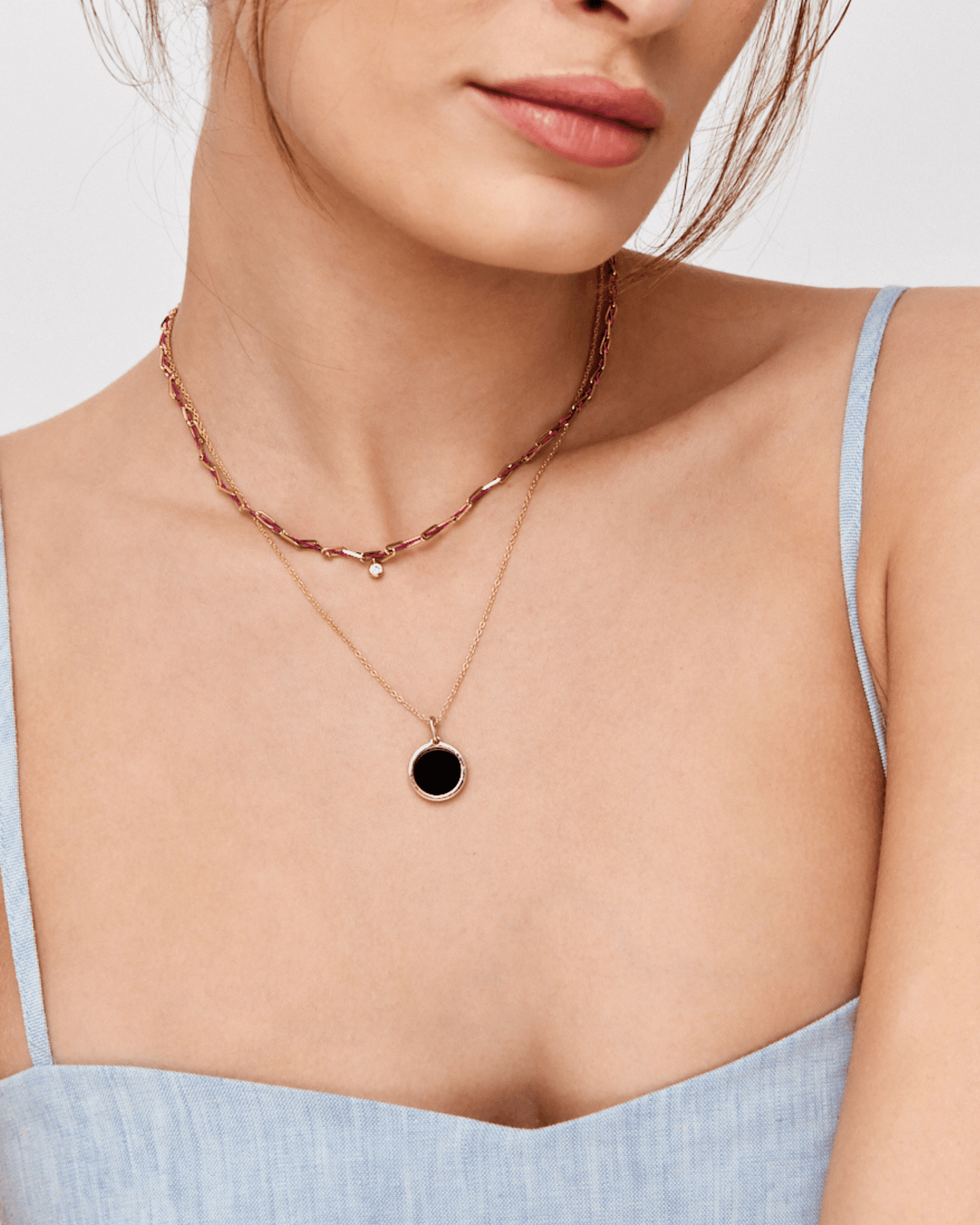 Pink : Twine Diamond Necklace - 18K Gold Vermeil Necklaces magal-dev 