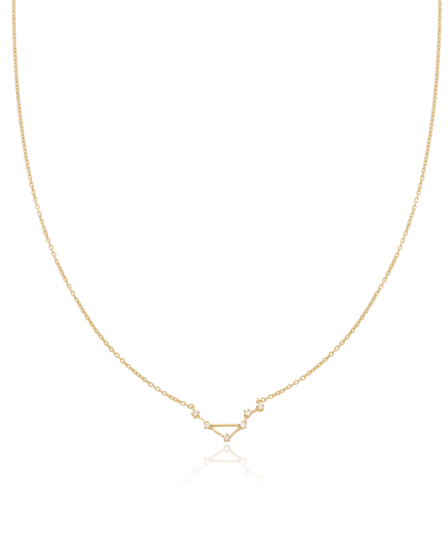 Single Constellation Necklace with Diamonds - 925 Sterling Silver Necklaces magal-dev Aquarius (January 20 – February 18) 16" 