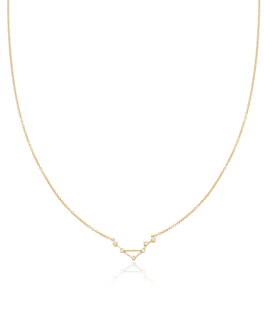 Single Constellation Necklace with Diamonds - 18K Gold Vermeil Necklaces magal-dev Aquarius (January 20 – February 18) 16" 