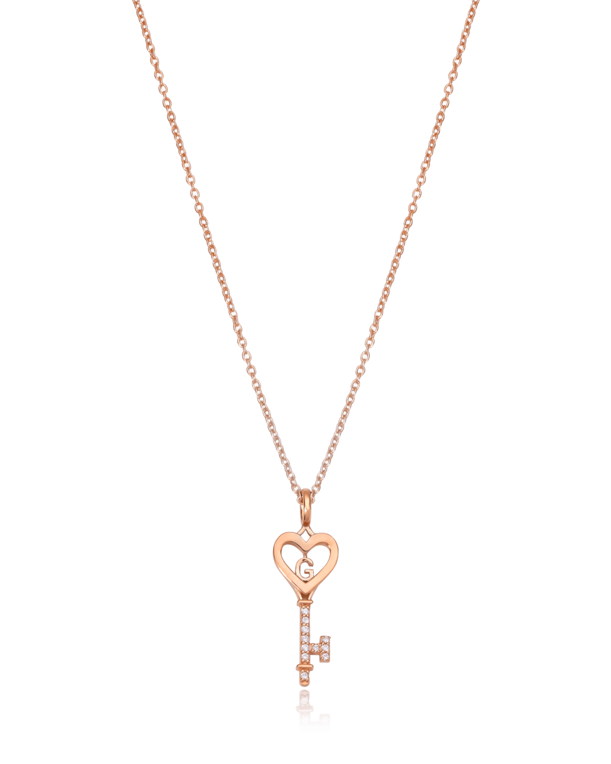 Key To My Heart Necklace with Diamond - 925 Sterling Silver Necklaces magal-dev 