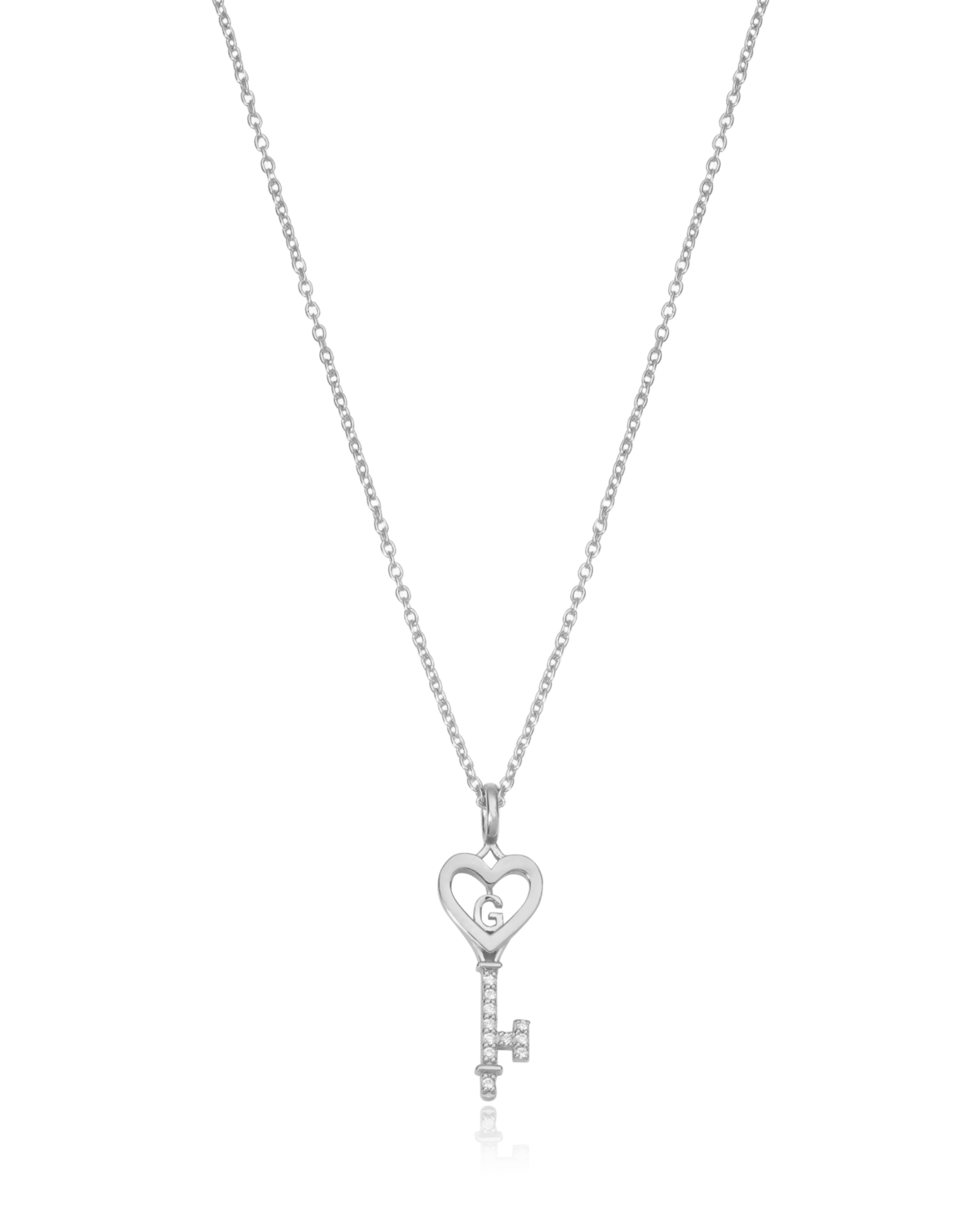 Key To My Heart Necklace with Diamond - 925 Sterling Silver Necklaces magal-dev 