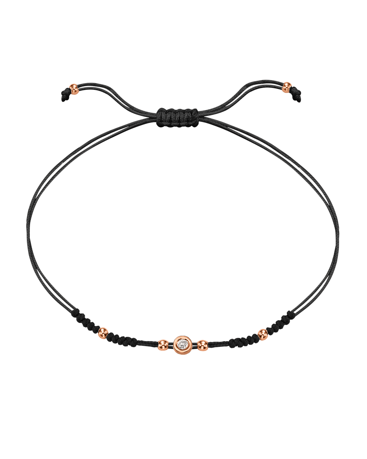 Le String of Love 2022 Edition - Or Rose 14 carats Bracelets 14K Solid Gold Noir Small: 0.03 carats 