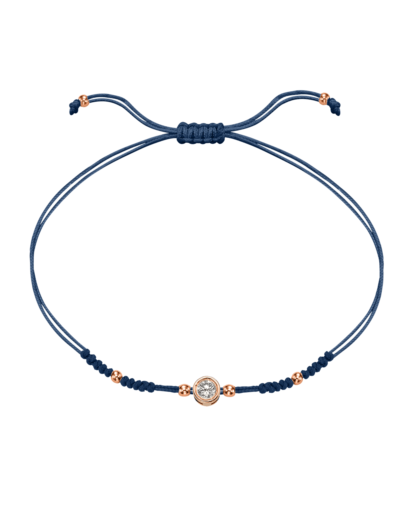 Le String of Love 2022 Edition - Or Rose 14 carats Bracelets 14K Solid Gold Bleu Indigo Large: 0.10 carats 