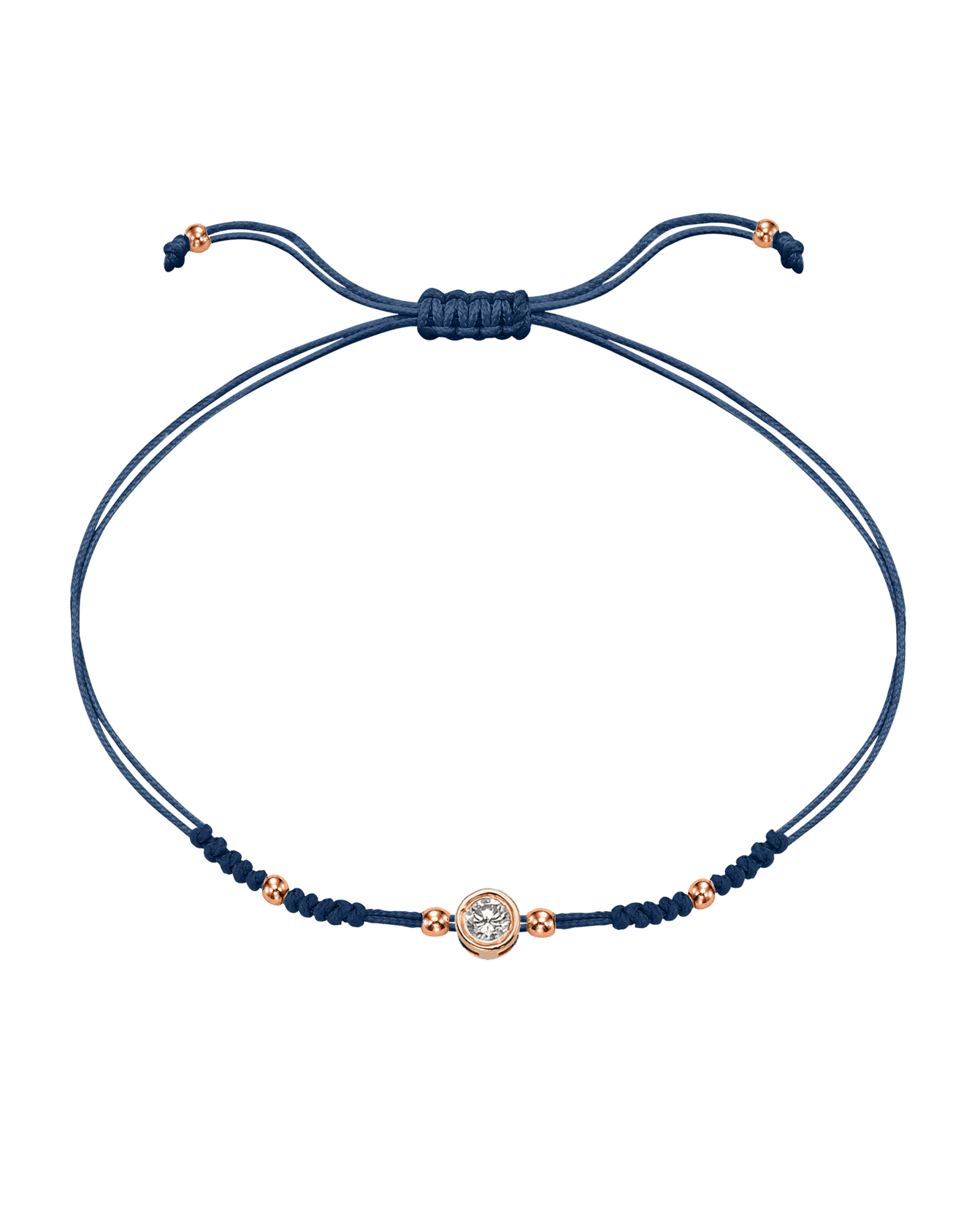 Le String of Love 2022 Edition - Or Rose 14 carats Bracelets 14K Solid Gold Bleu Indigo Large: 0.10 carats 