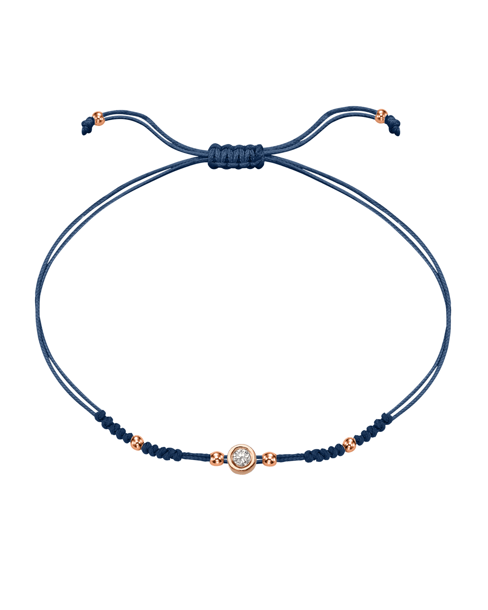 Le String of Love 2022 Edition - Or Rose 14 carats Bracelets 14K Solid Gold Bleu Indigo Medium: 0.05 carats 