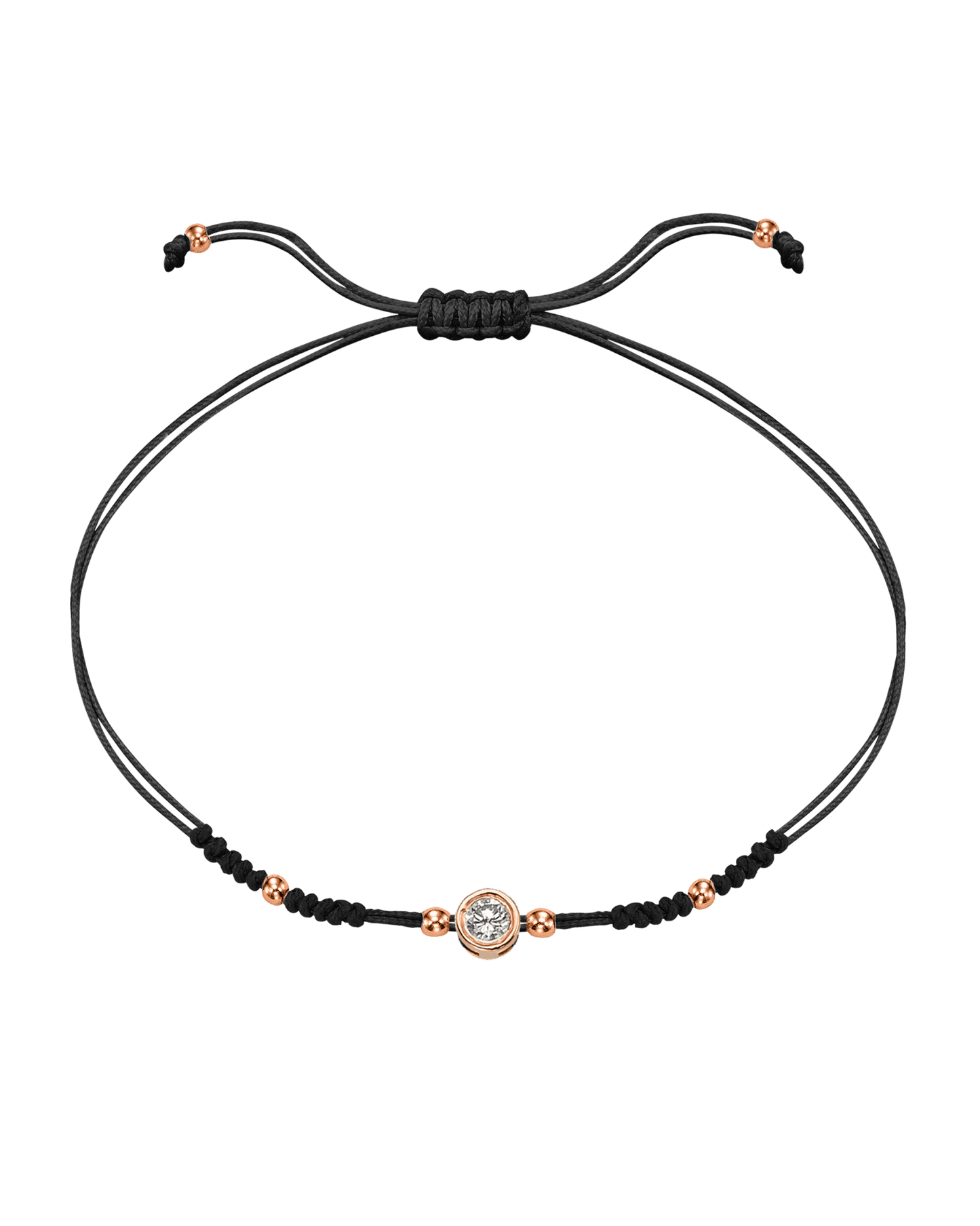 Le String of Love 2022 Edition - Or Rose 14 carats Bracelets 14K Solid Gold Noir Large: 0.10 carats 