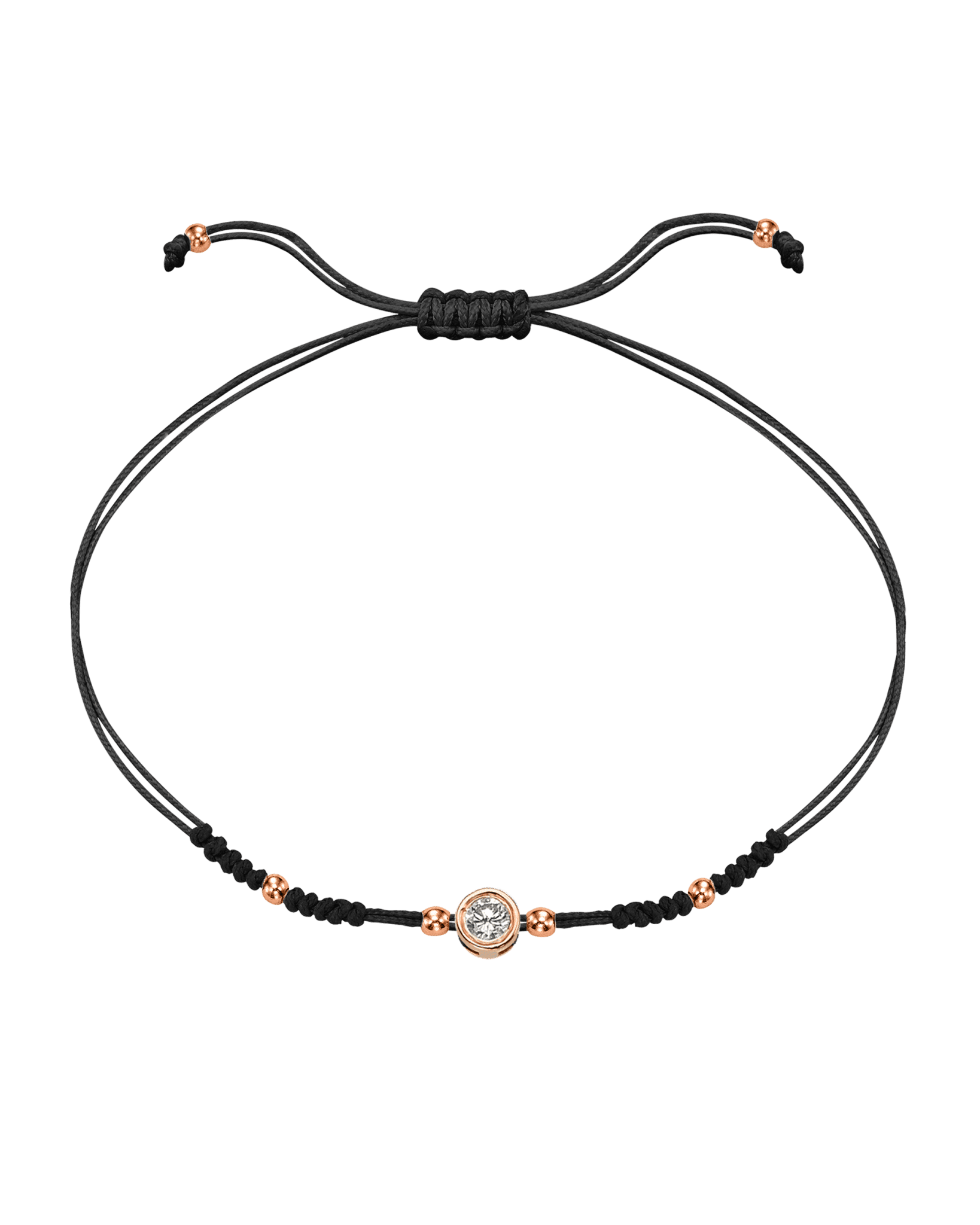 Le String of Love 2022 Edition - Or Rose 14 carats Bracelets 14K Solid Gold Noir Large: 0.10 carats 