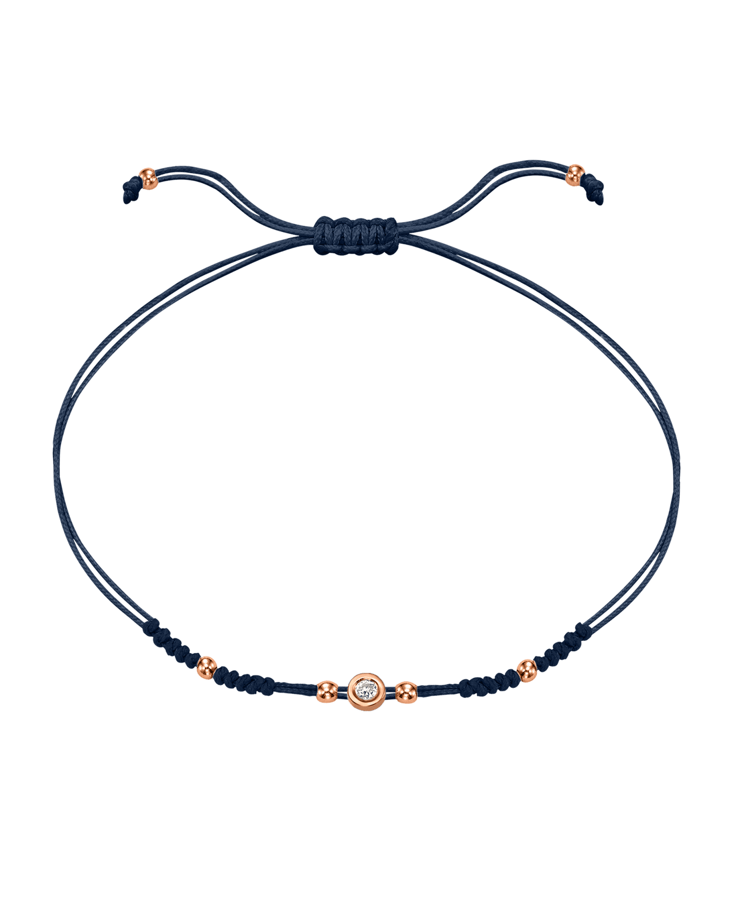 Le String of Love 2022 Edition - Or Rose 14 carats Bracelets 14K Solid Gold Bleu Marine Small: 0.03 carats 