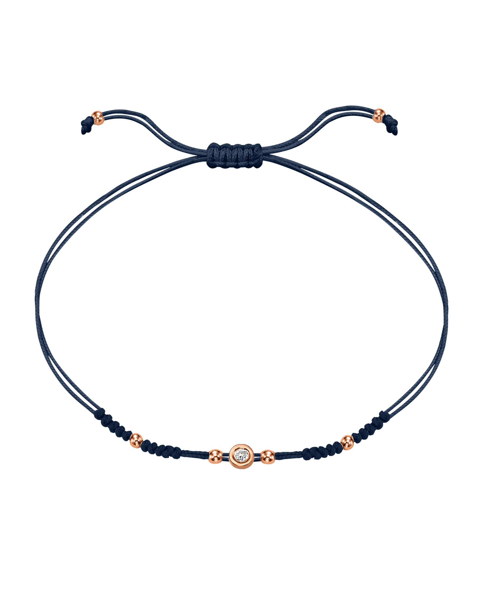 Le String of Love 2022 Edition - Or Rose 14 carats Bracelets 14K Solid Gold Bleu Marine Small: 0.03 carats 