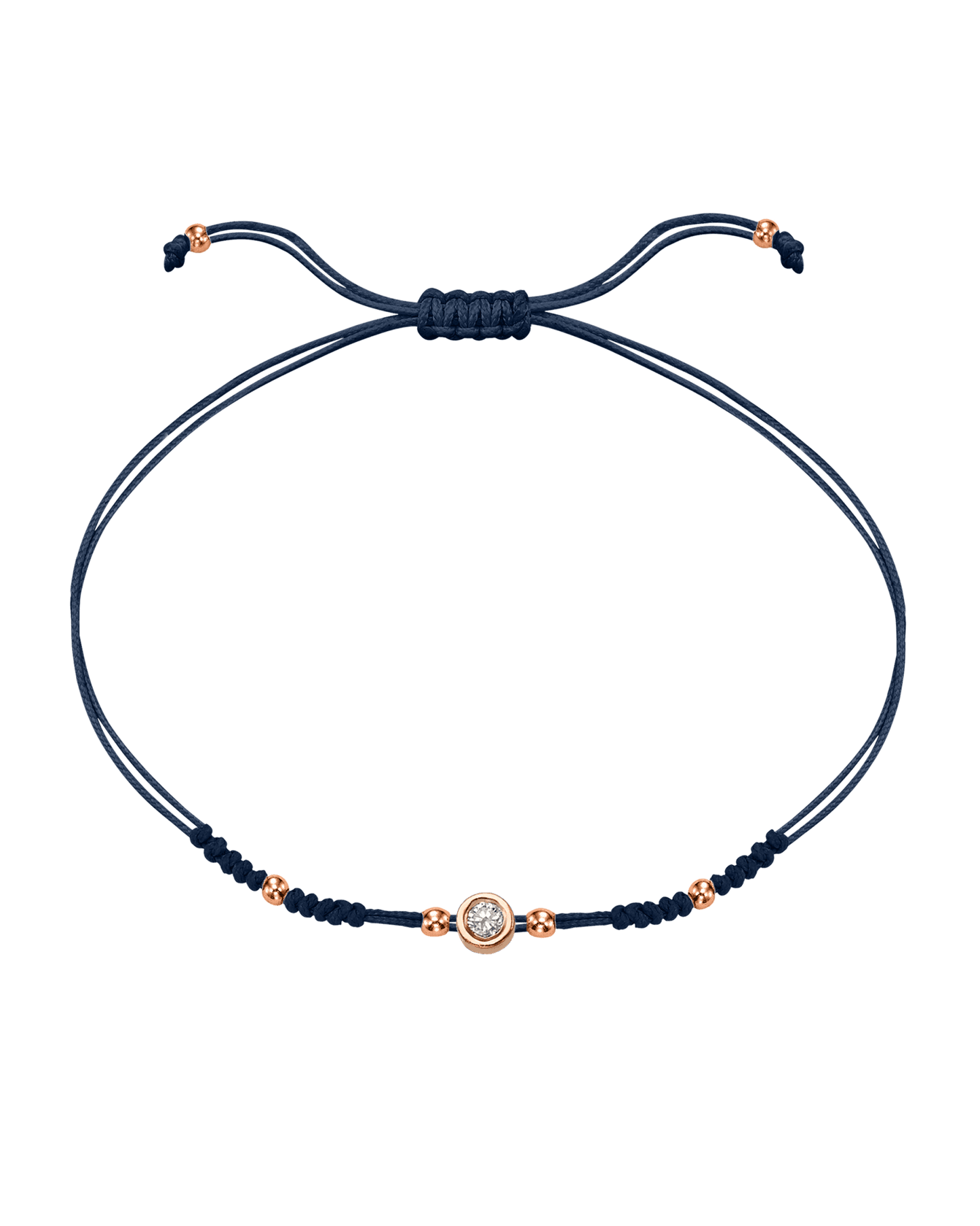 Le String of Love 2022 Edition - Or Rose 14 carats Bracelets 14K Solid Gold Bleu Marine Medium: 0.05 carats 