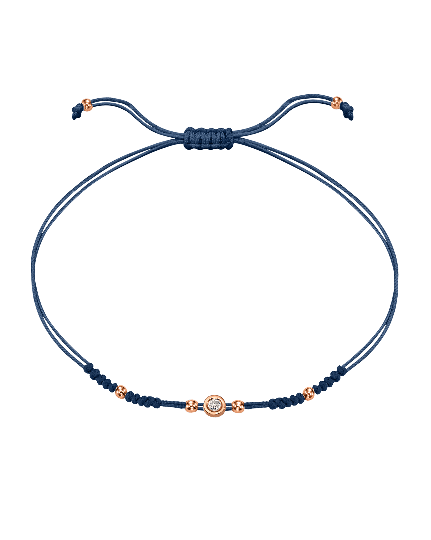 Le String of Love 2022 Edition - Or Rose 14 carats Bracelets 14K Solid Gold Bleu Indigo Small: 0.03 carats 